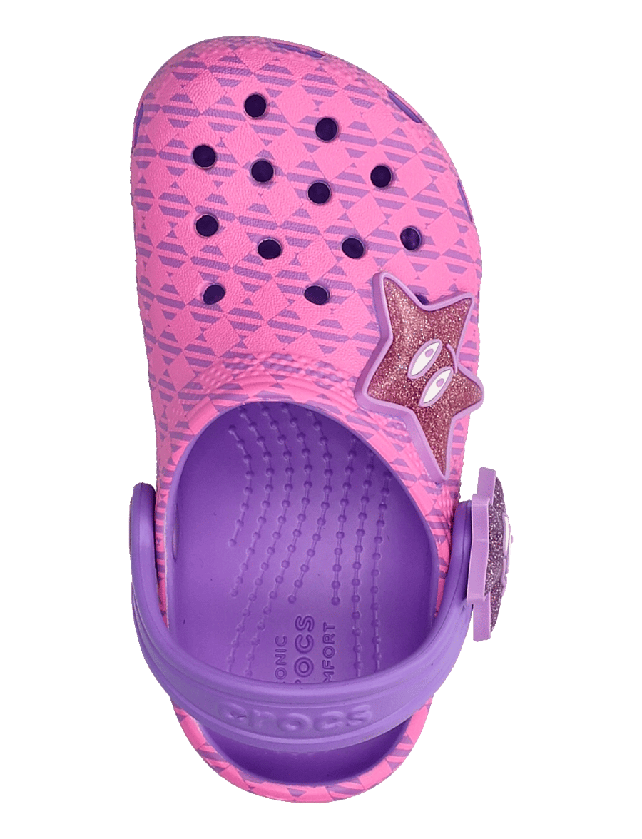 Crocs - Classic Plaid and Stars Clog T - clogs - purple bolt/pink punch - 3