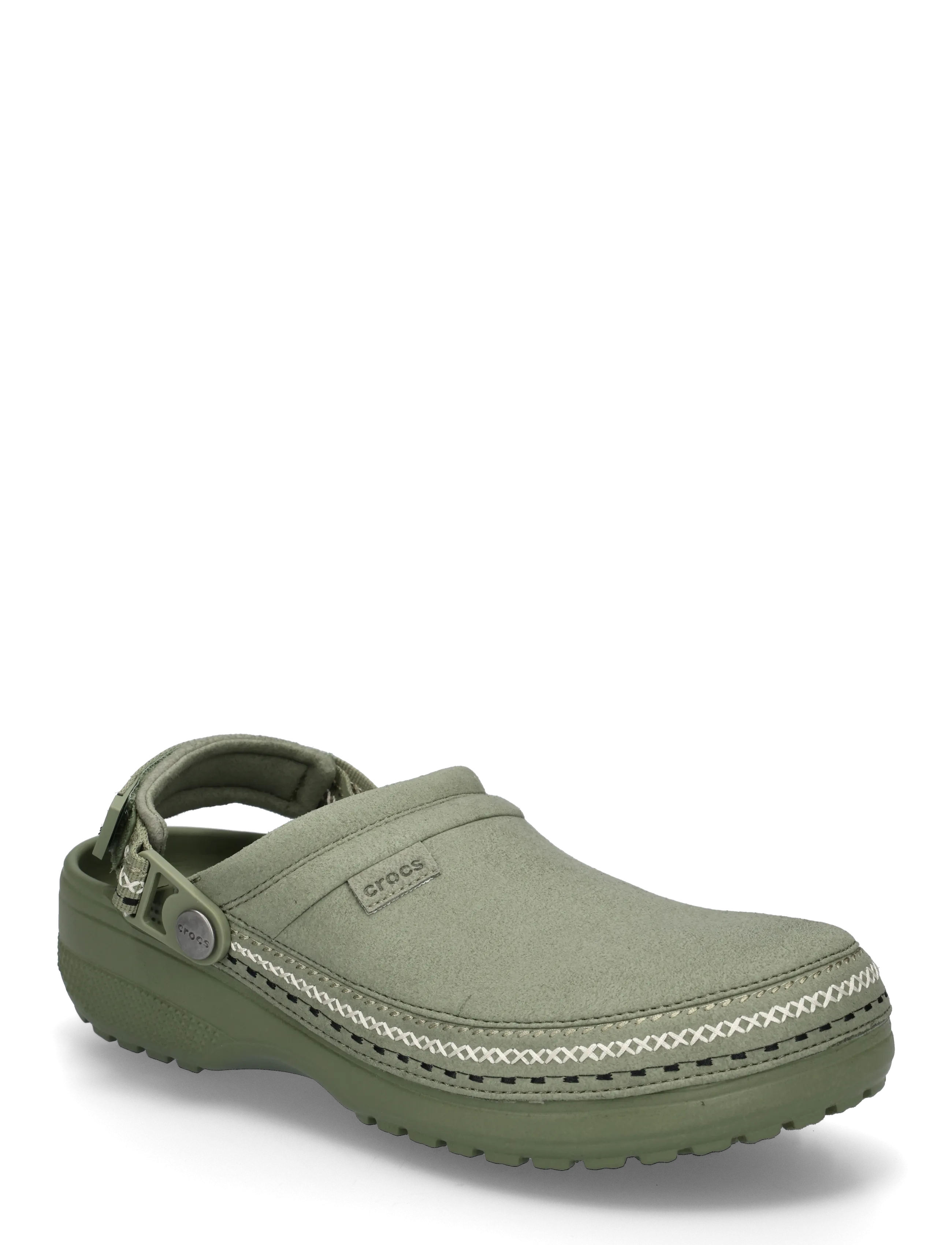 Crocs Crafted Vegan Suede Stitch, Herren, Bestickte Clogs, Khakigrün, Gr.45/46