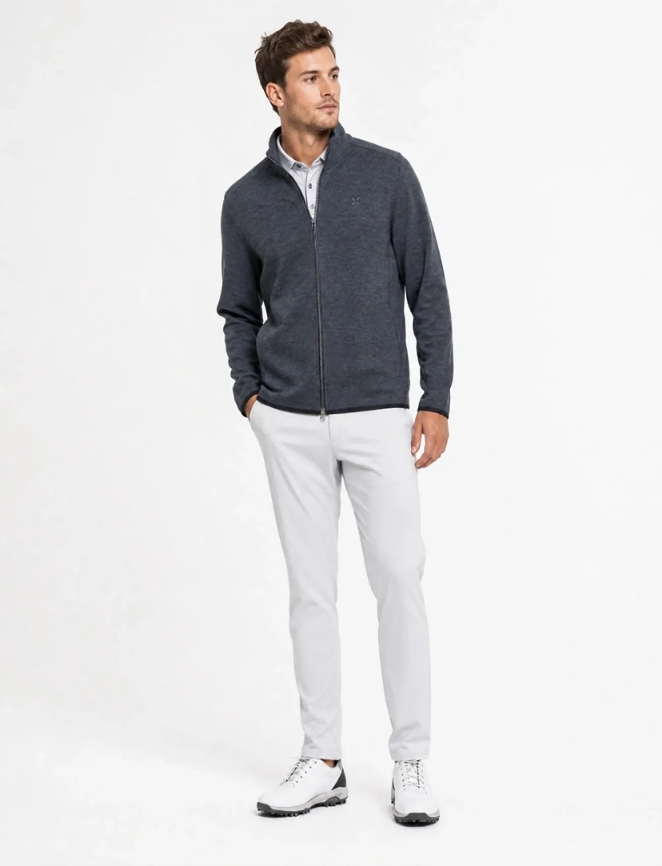 Cross Sportswear M Matt Full Zip, 3XL, Grey, Sport Jackets > Sport Golf Jackets, Herre
