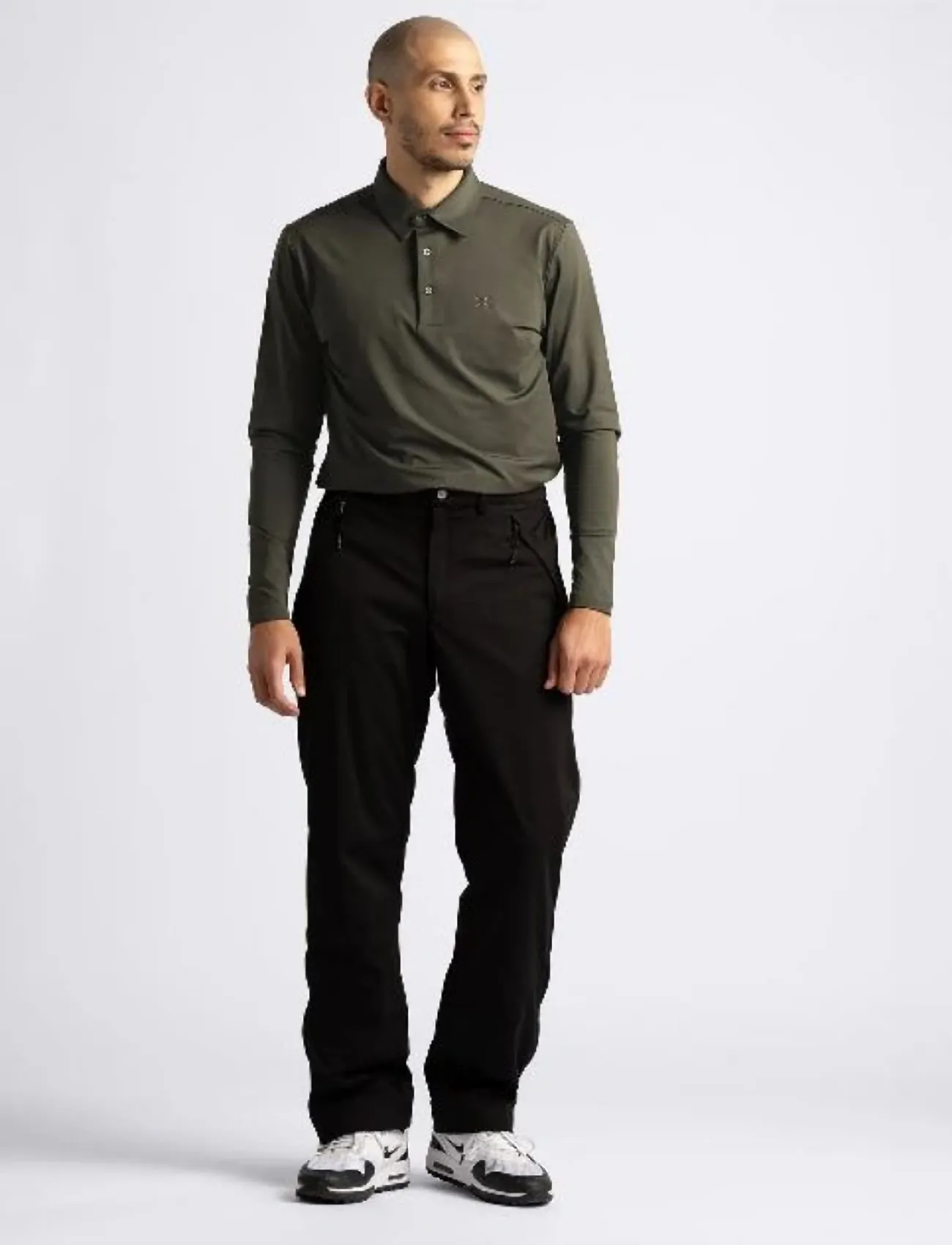 Cross Sportswear M Nick Poloshirt, XXL, Khaki green, Sport Polos > Sport Long-sleeved Polos, Herre
