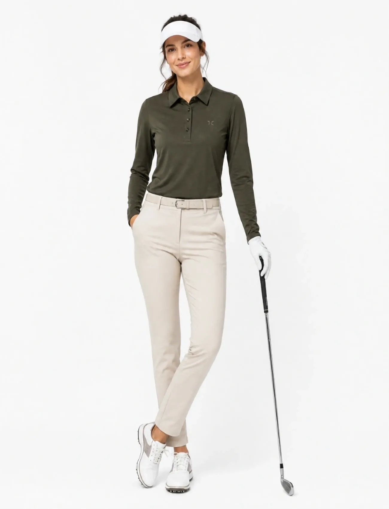 Cross Sportswear W Nikki Poloshirt, L, Khaki green, Sports Overdele & T-shirts > Sport Polos, Dame