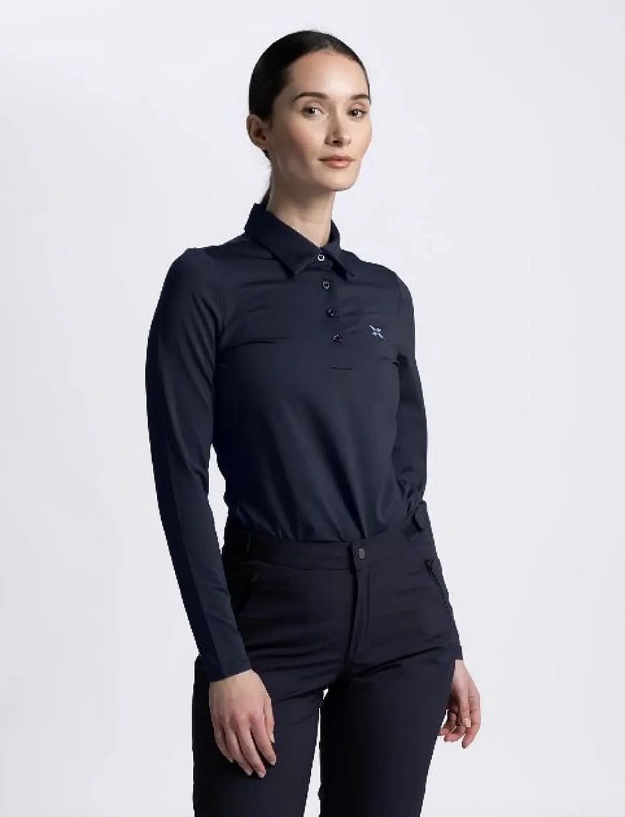 Cross Sportswear - W NIKKI POLOSHIRT - toppe & t-shirts - navy - 0