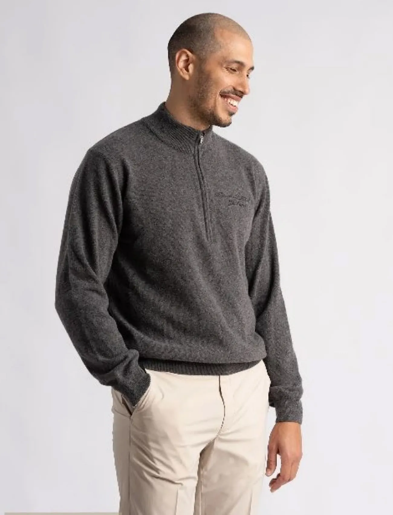 Cross Sportswear M Gordon Igy2 1/2Zip, Mænd, Halvlynlås Sweater, Grå, Str: S