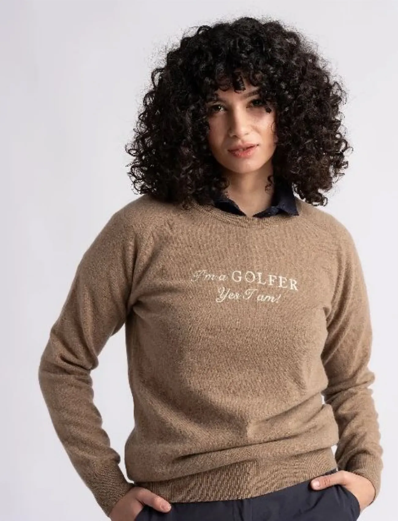 Cross Sportswear W Gillian Igy1 Crwnk, L, Brown, Sport Sweatshirts & Hoodies > Sport Knitwear, Dame