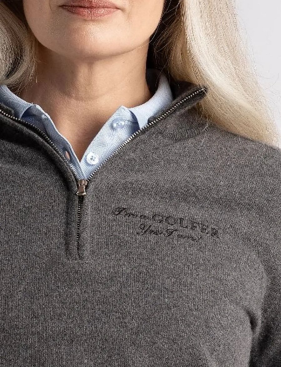Cross Sportswear - W GRETA IGY2 1/2 ZIP - dressipluusid ja pusad - deep grey melange - 3