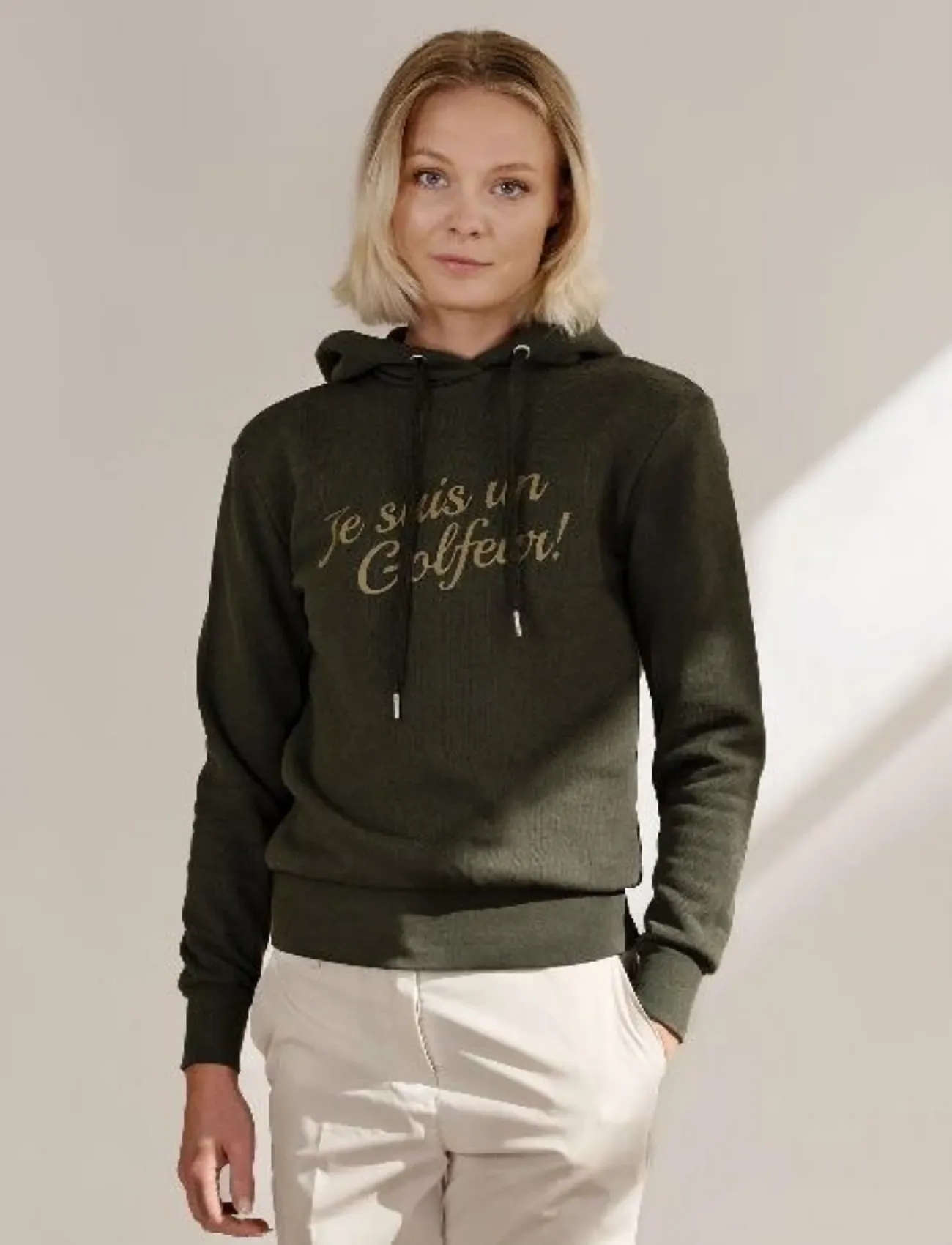 Cross Sportswear W Sarah Jsg2 Hoodie, Kvinder, Golf Hættetrøje, Kakigrøn, Str: M
