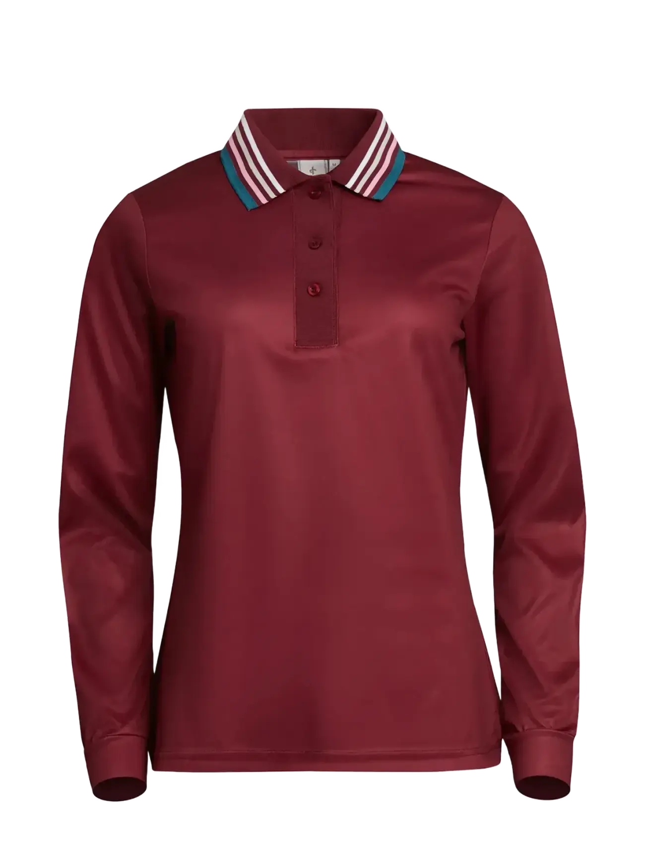 Cross Sportswear W STRIPE POLO LS - Myydyimmät Sport - BURGUNDY / burgundy