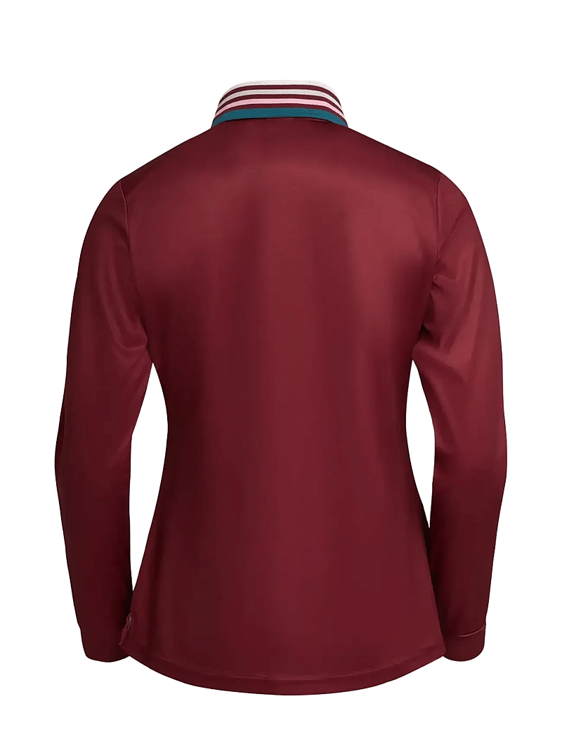 Cross Sportswear - W STRIPE POLO LS - toppe & t-shirts - burgundy - 2