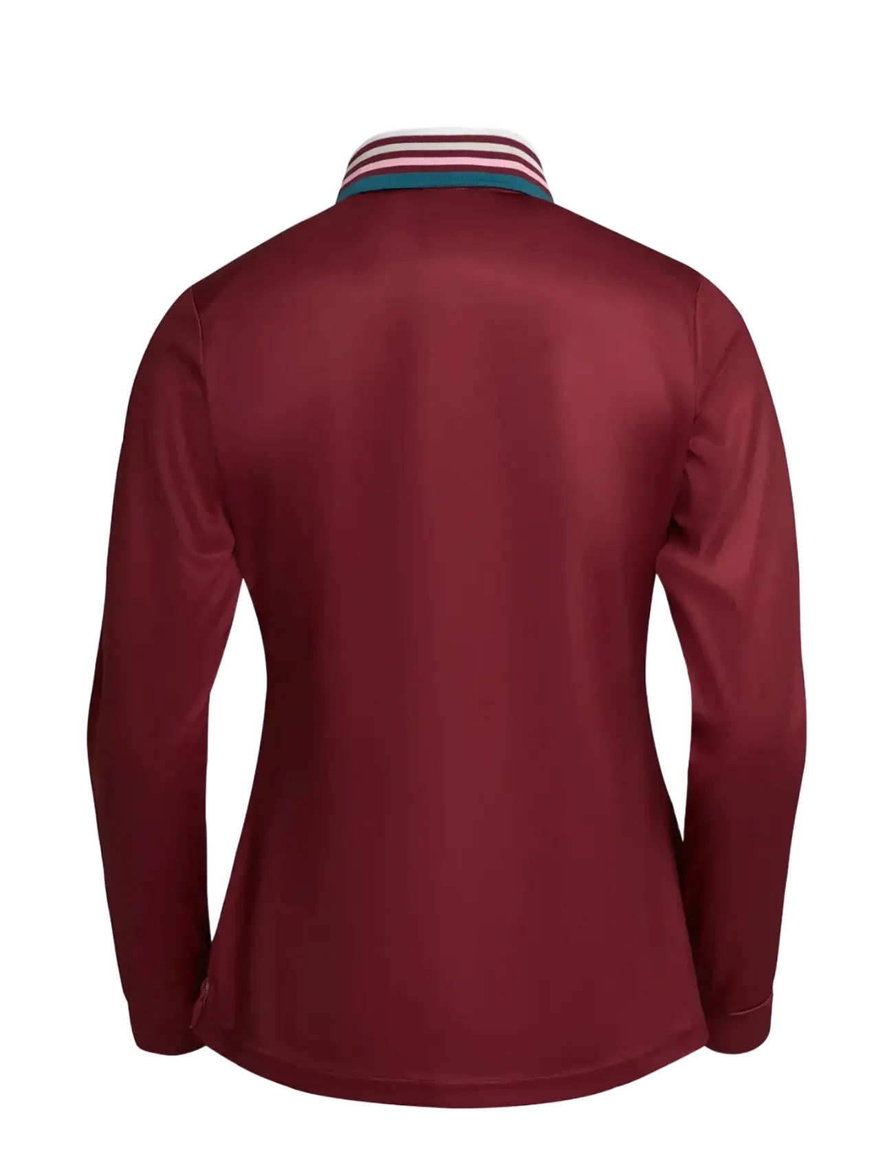 Cross Sportswear - W STRIPE POLO LS - alussärgid ja t-särgid - burgundy - 2