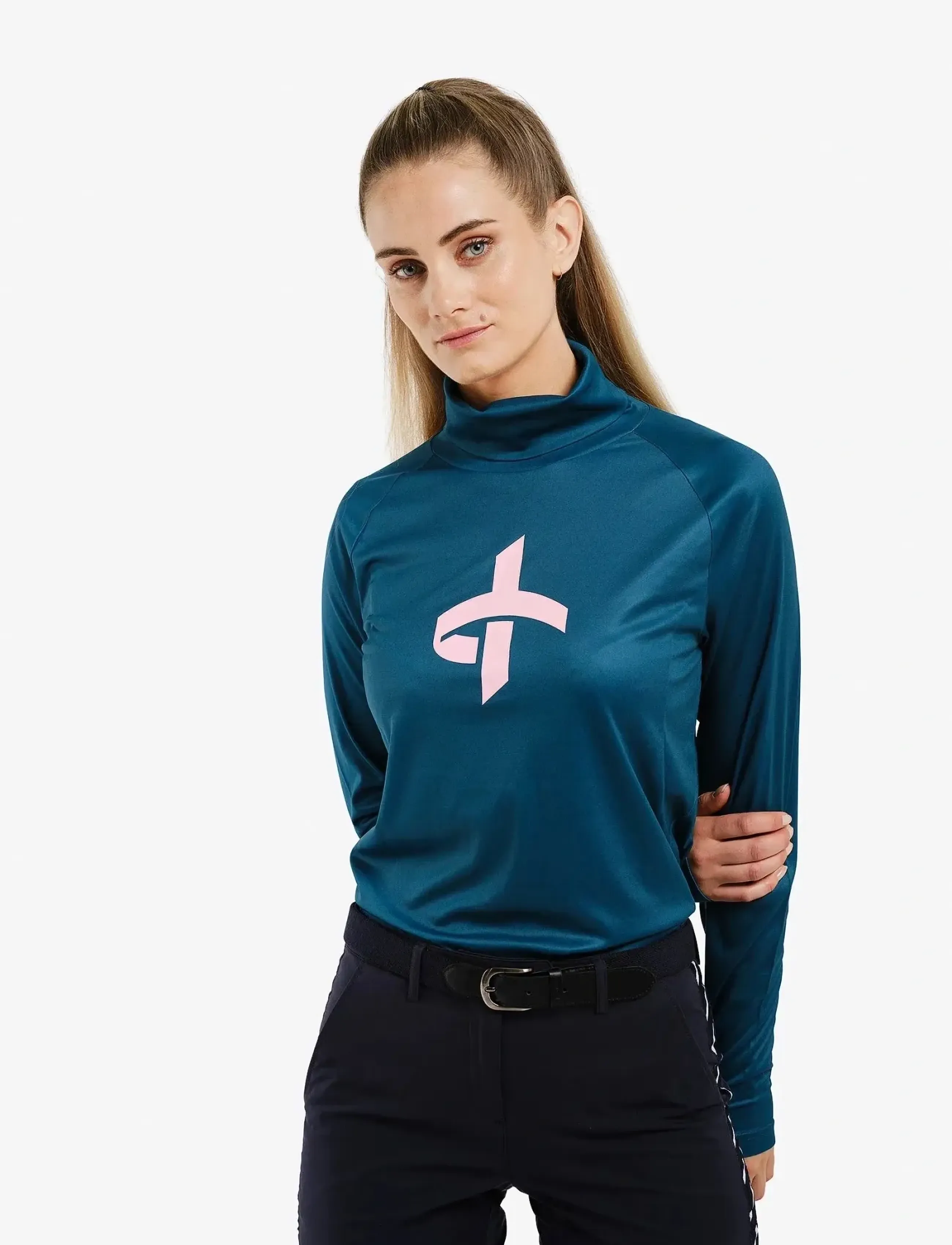 Cross Sportswear W Turtle Neck Ls, XS, Blue, Sport Base Layers > Sport Base Layer Overdele, Dame