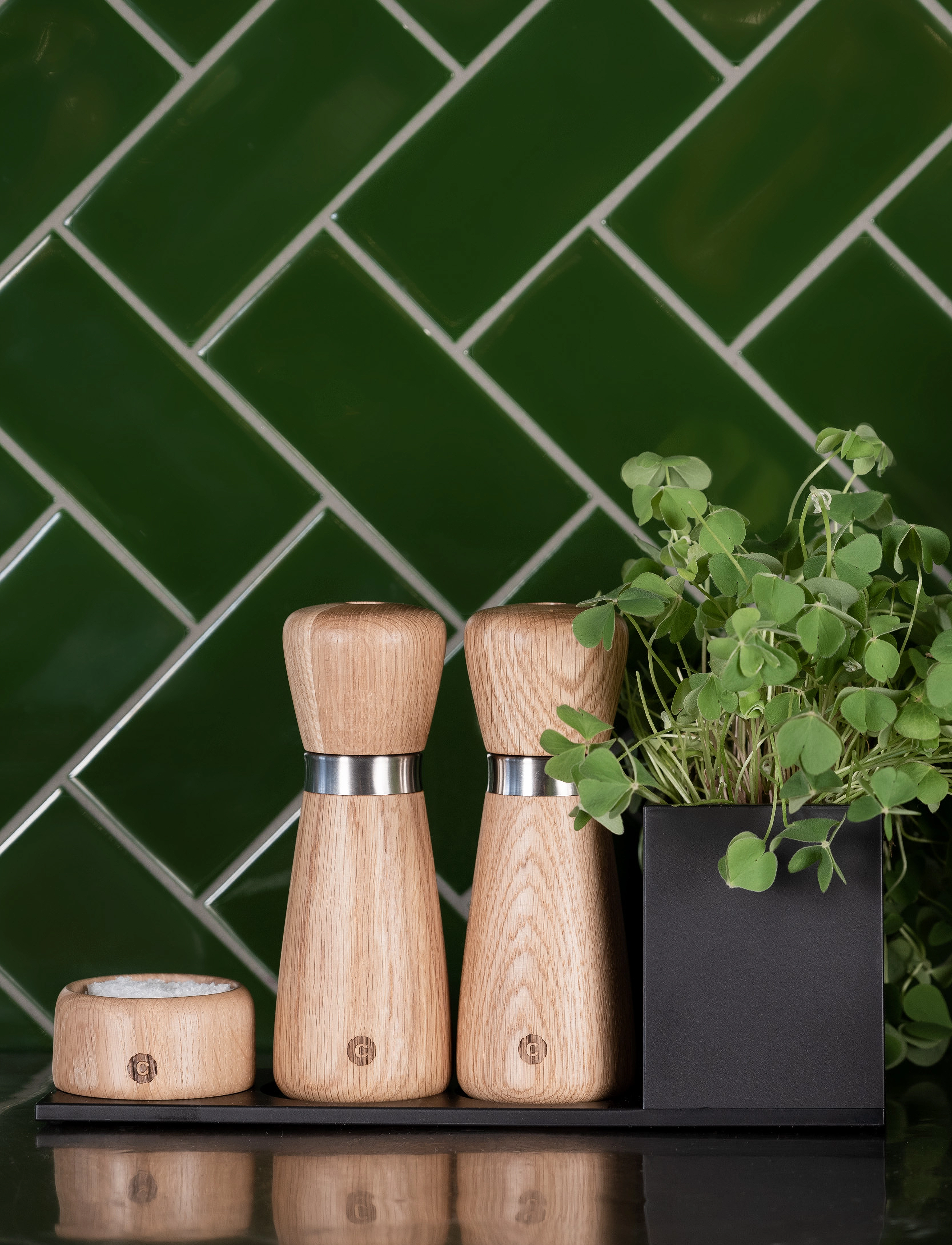 CrushGrind - VIK SALT JAR - salt- og pepperbøsser - oak - 4