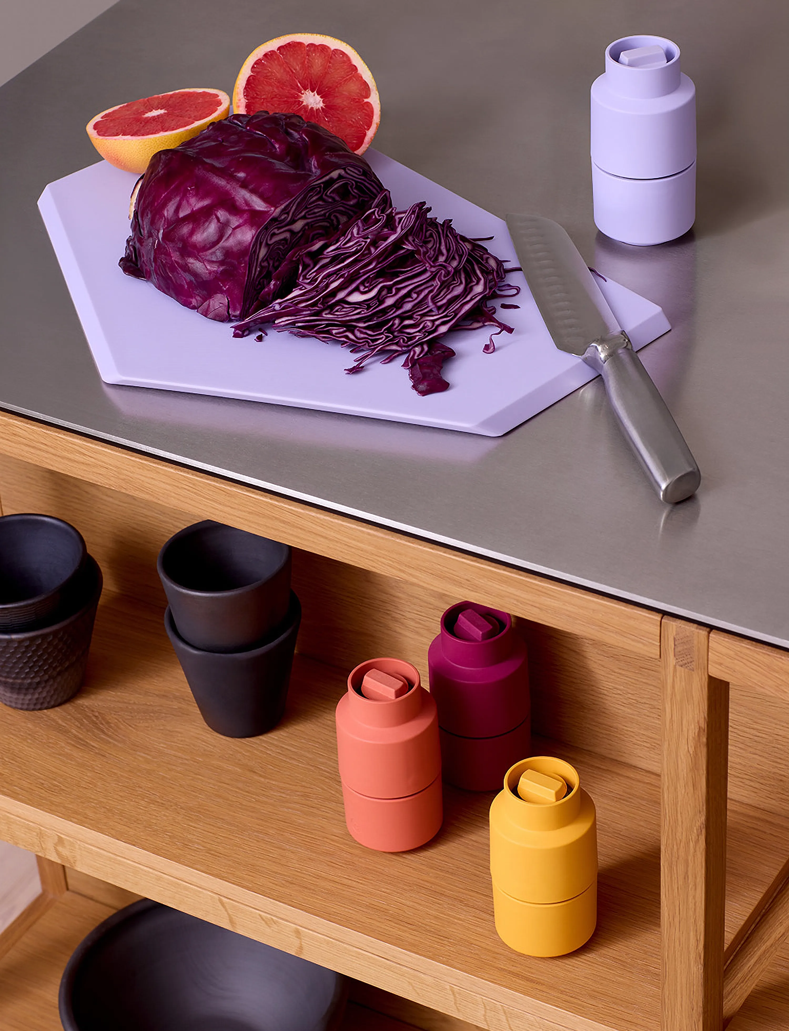 CrushGrind Zurich Skærebræt, Mellem, 38 cm, Cutting Boards, Lila - Plastic Homeware