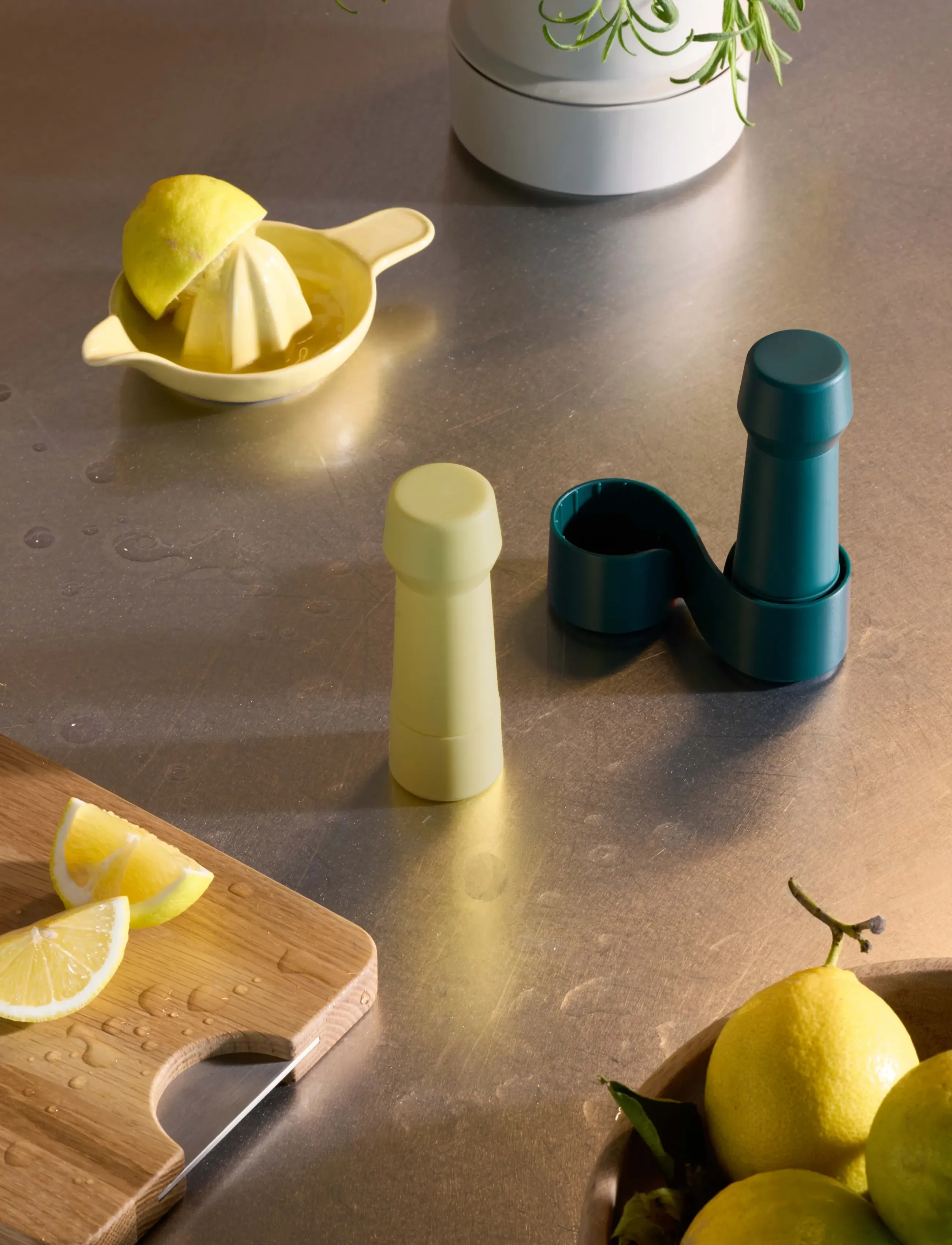 CrushGrind Amsterdam To-Go, Salt Og Peber Sæt Med Holder, 13 cm, Grinders, Grün - & Pepper Shakers, Homeware