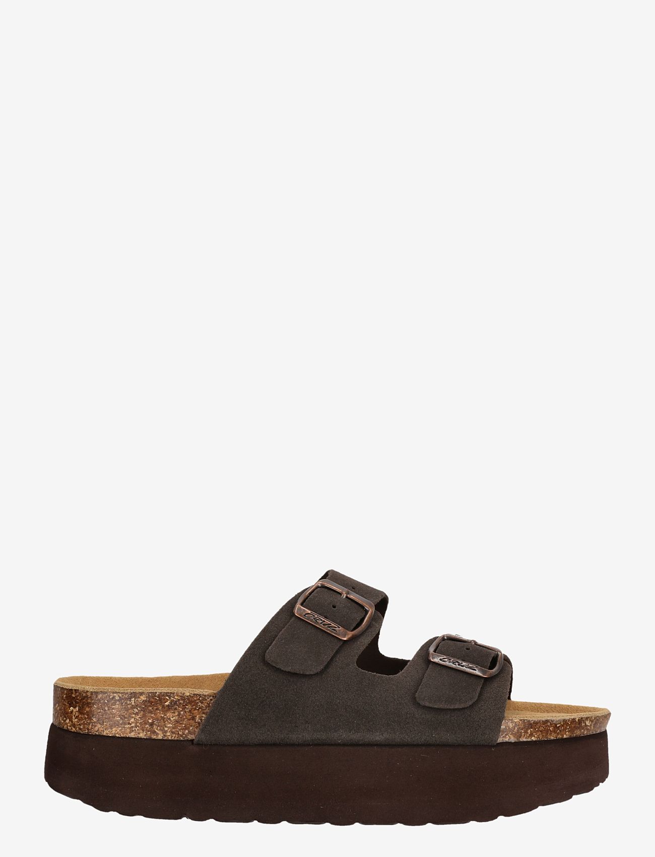 Cruz - Gaze W Leather Chunky Cork Sandal - sandaler & tøfler - chocolate brown - 1