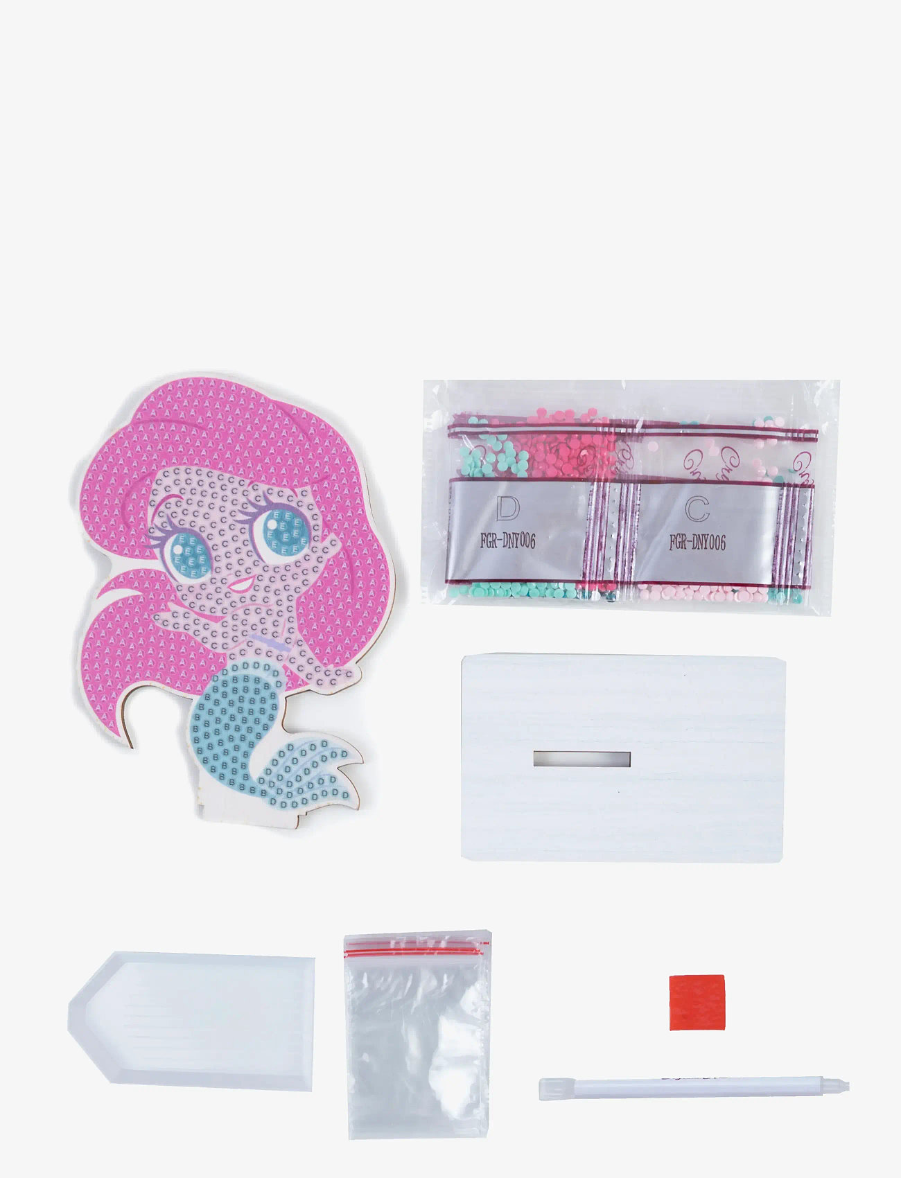 Crystal Art - Little Mermaid, Crystal Art Buddies - pysselset - pink - 1