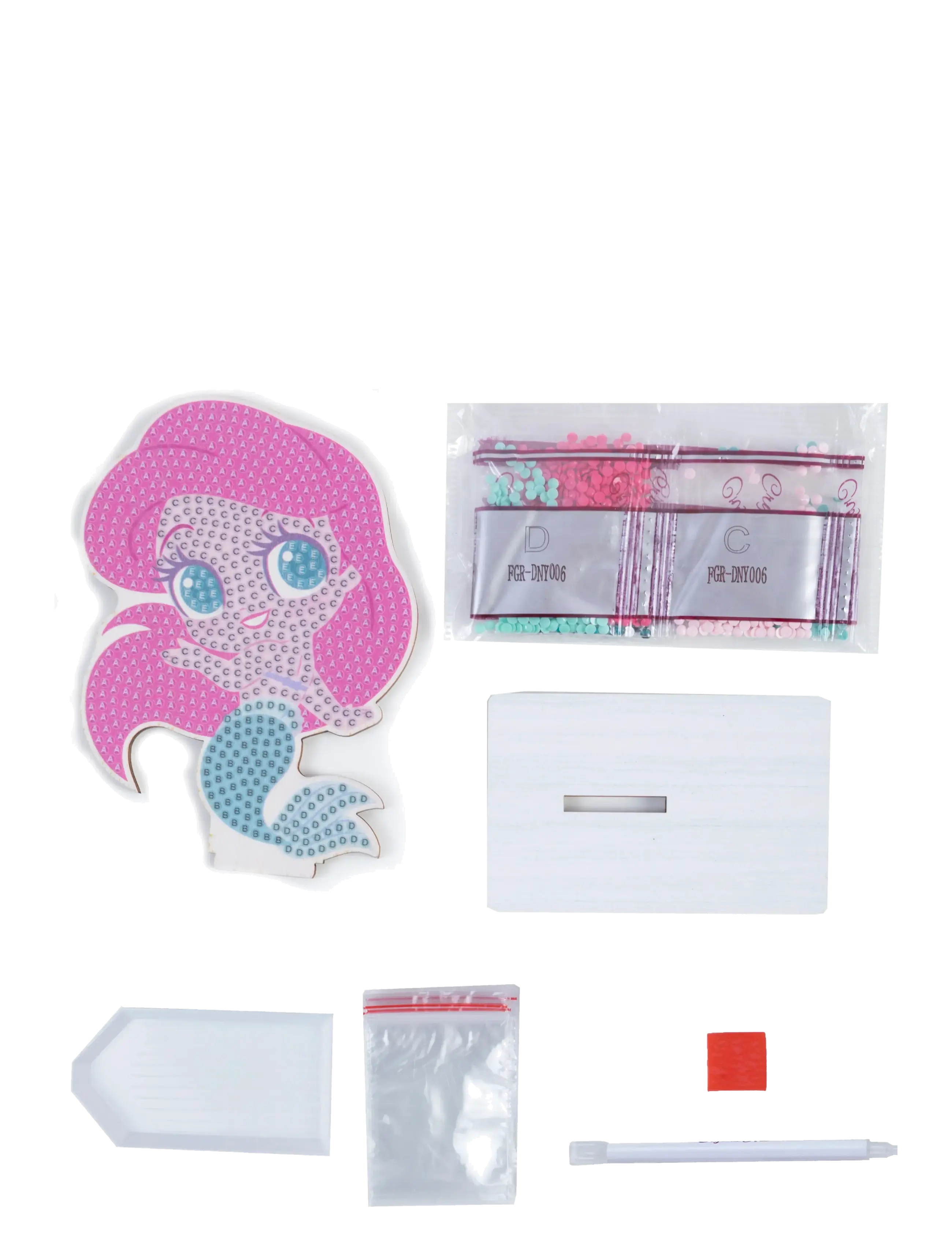 Crystal Art - Little Mermaid, Crystal Art Buddies - kreasæt - pink - 1