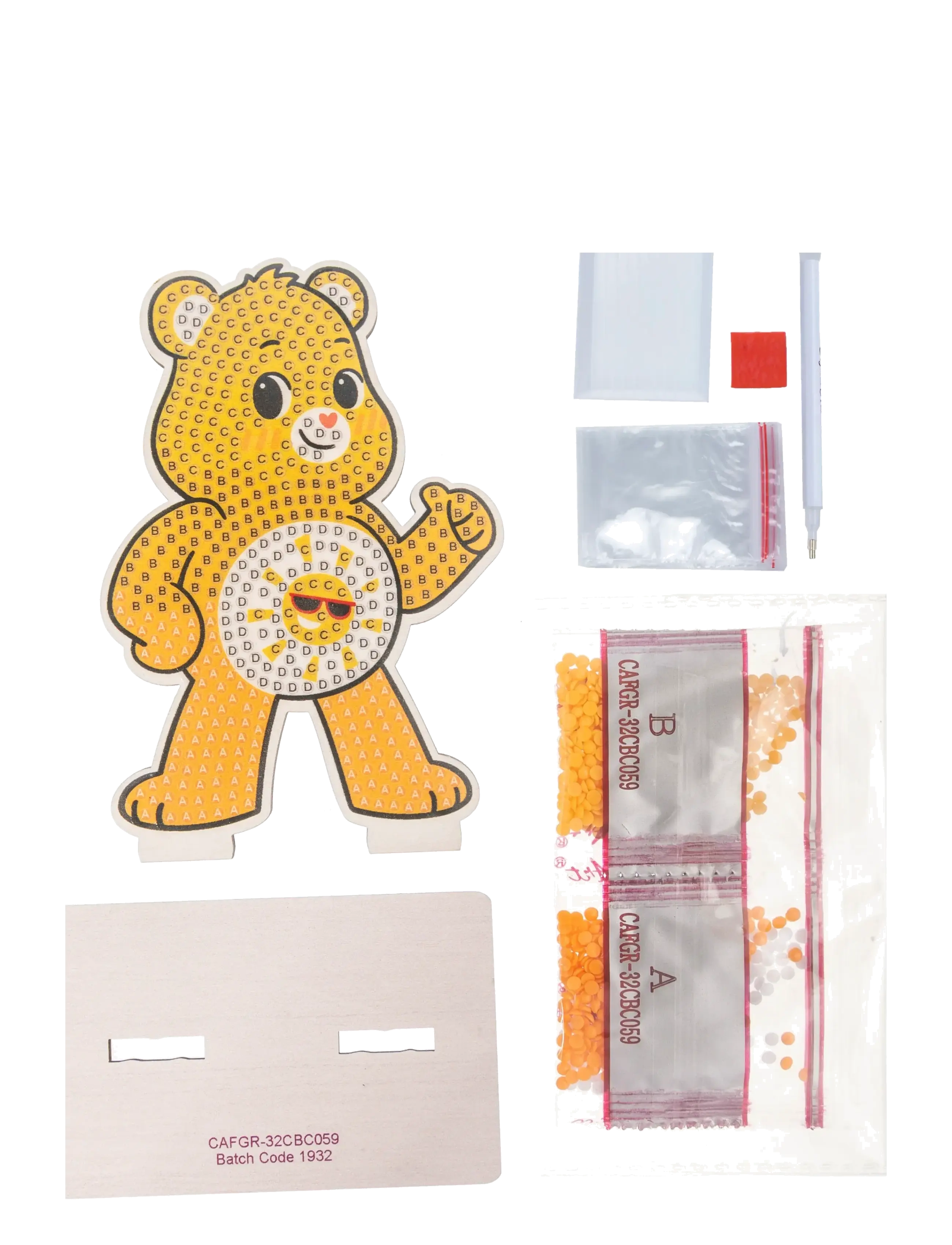 Crystal Art - Funshine Bear, Crystal Art Buddy - föndursett - yellow - 1