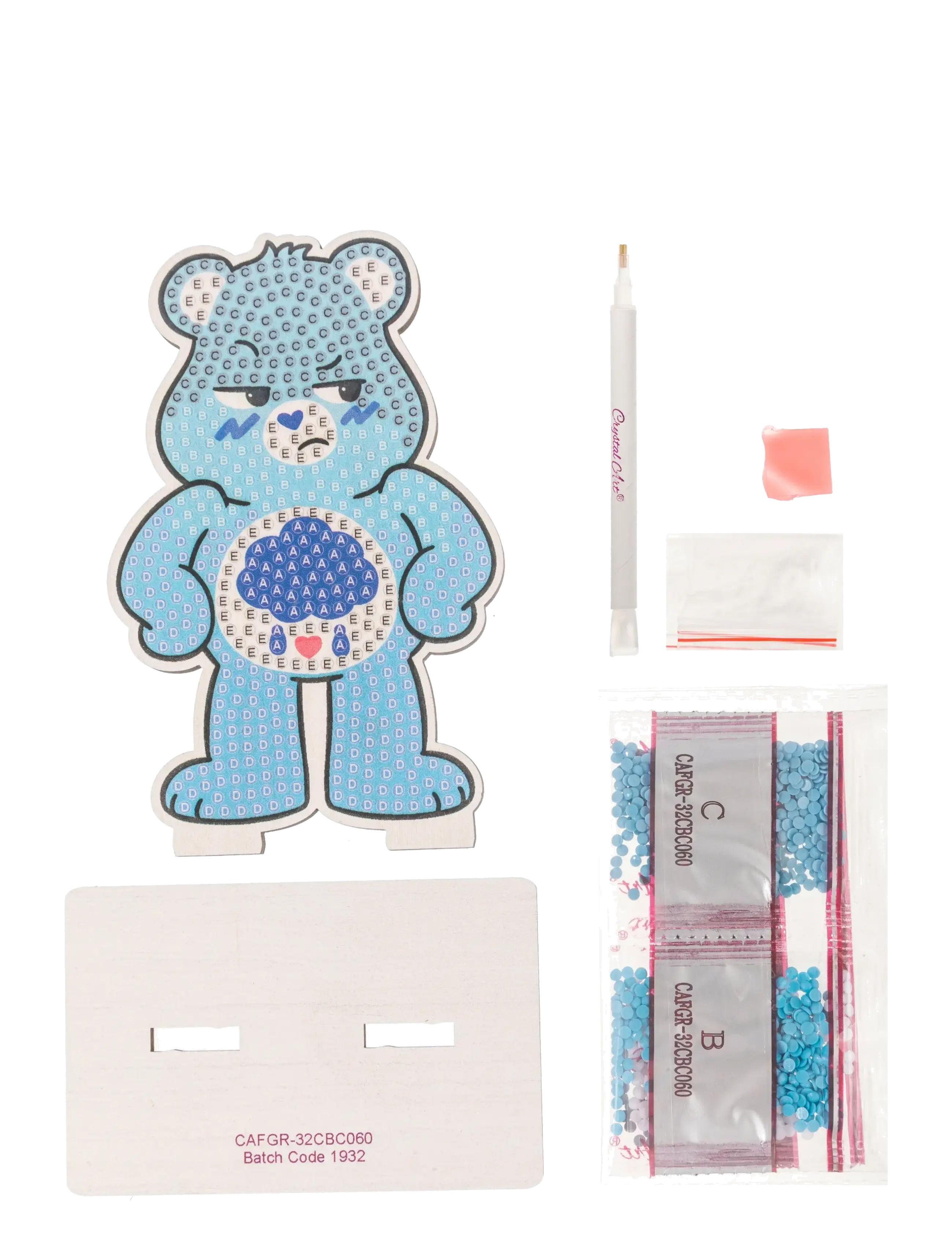 Crystal Art - Grumpy Bear, Crystal Art Buddy - pysselset - blue - 1