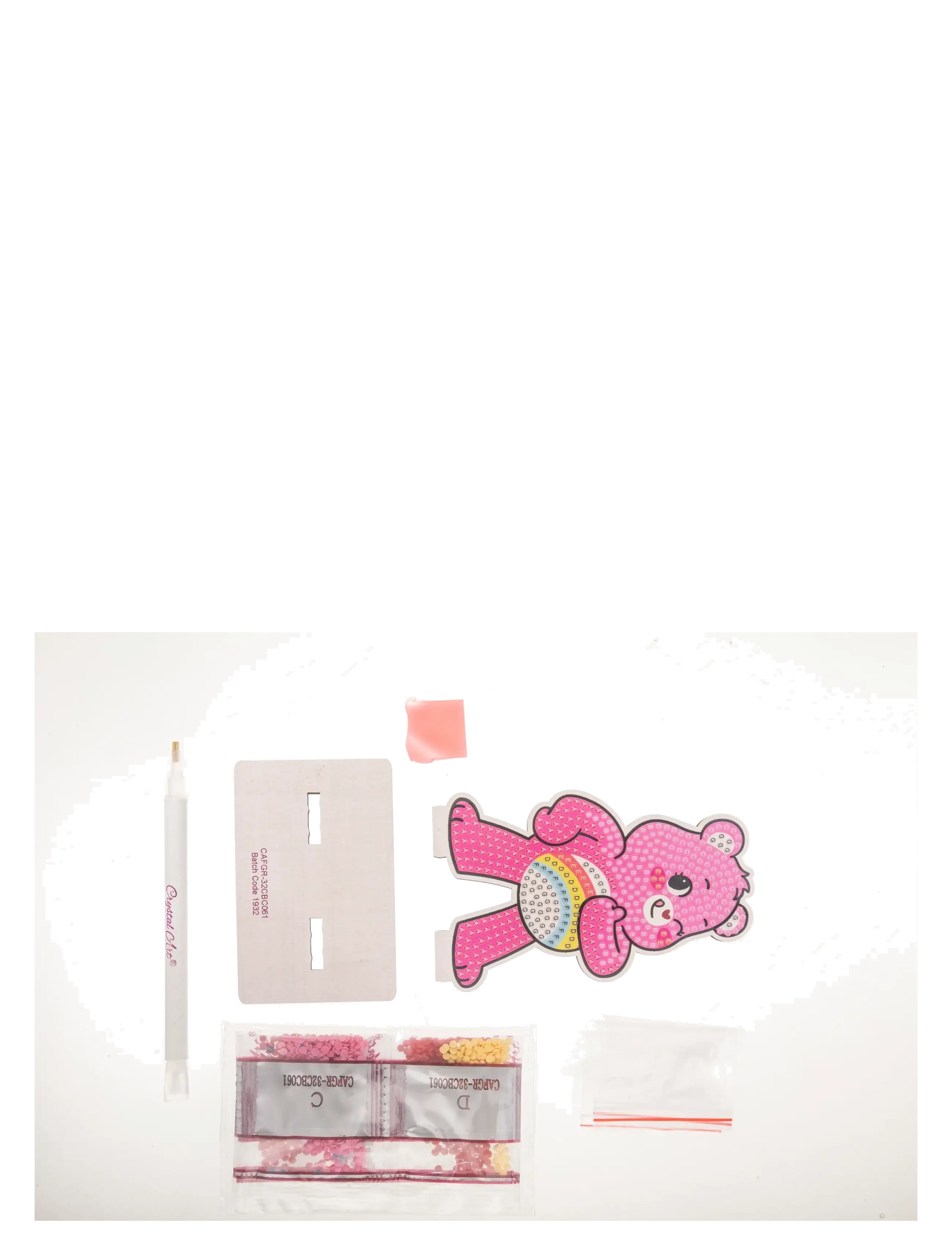 Crystal Art - Cheer Bear, Crystal Art Buddy - kreasæt - pink - 1