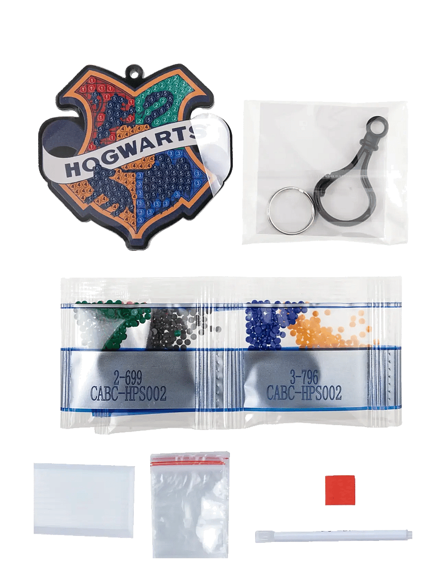 Crystal Art - Hogwarts Badge, Crystal Art Bag Charms - pysselset - black - 1