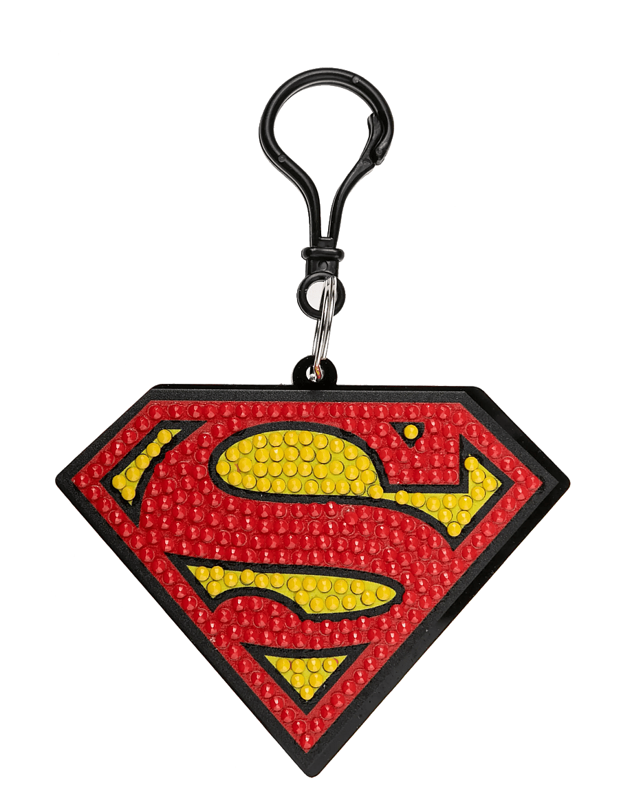Crystal Art - Superman, Crystal Art Bag Charms - pysselset - red - 0