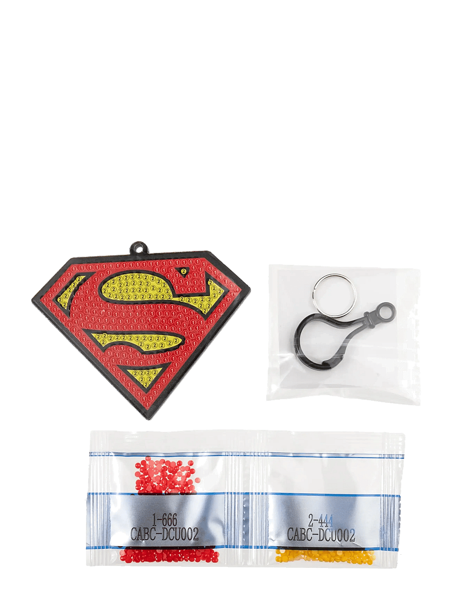 Crystal Art - Superman, Crystal Art Bag Charms - pysselset - red - 1