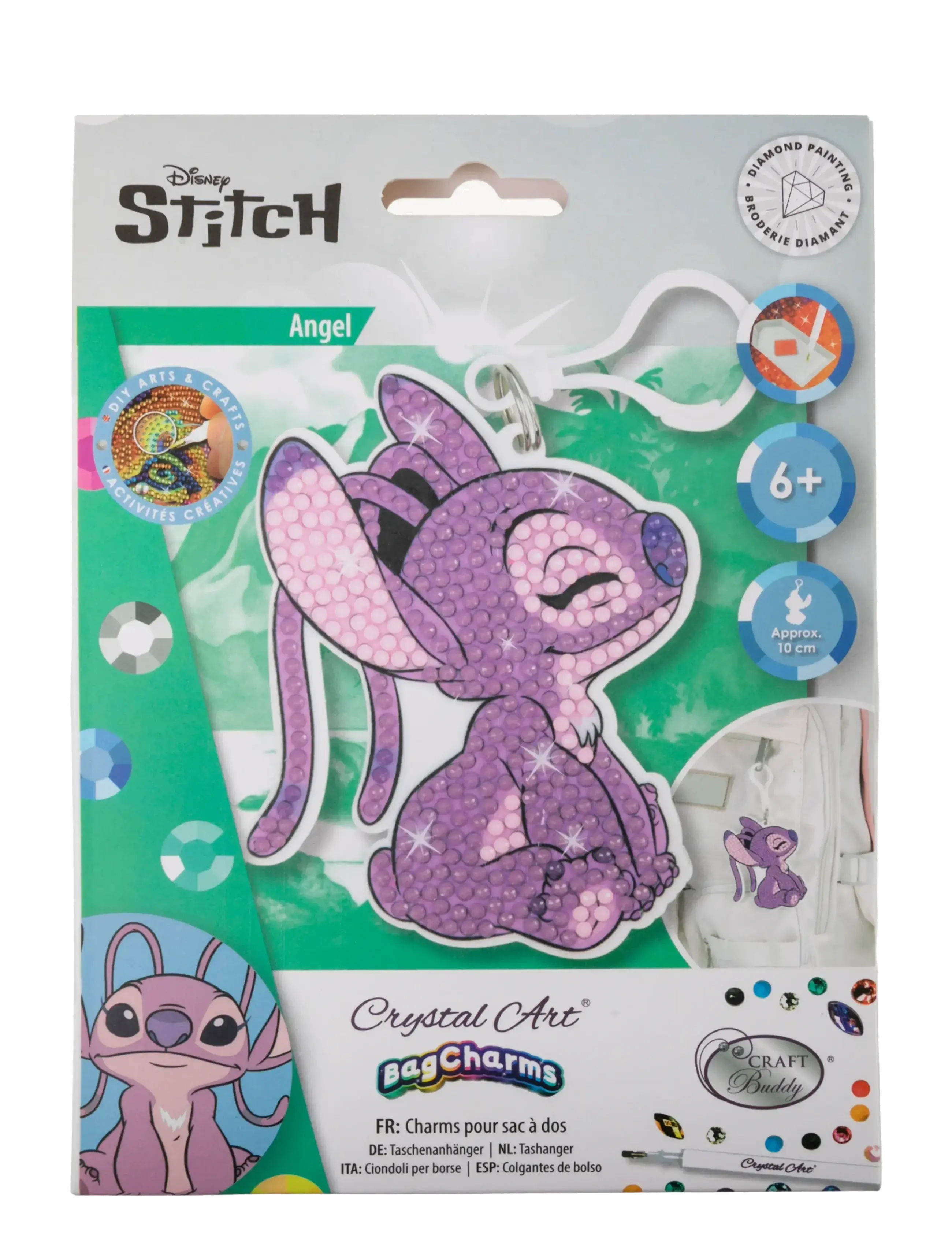 Crystal Art - Angel, Crystal Art Bag Charms - kreasæt - purple - 1