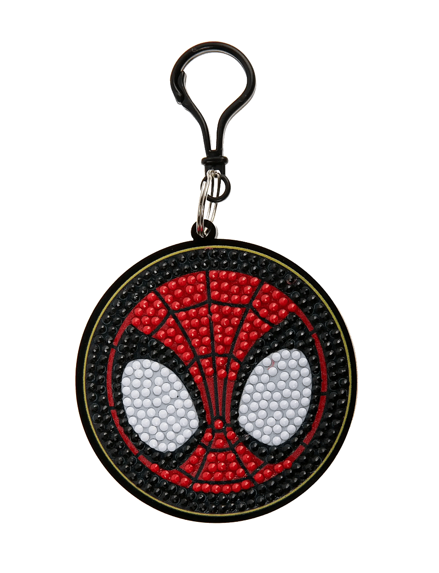 Crystal Art - Spider-Man, Crystal Art Bag Charms - askartelusetit - red - 0