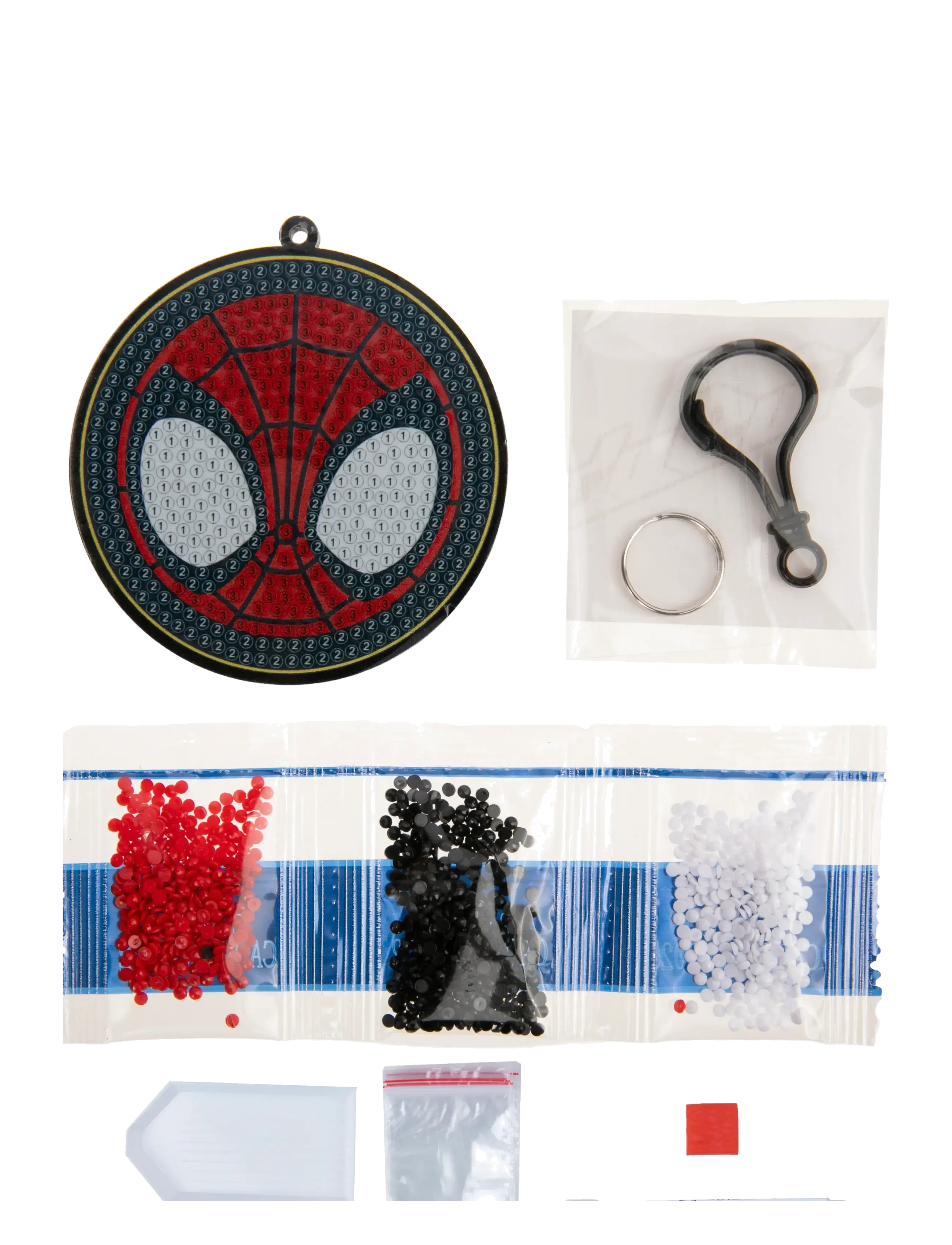 Crystal Art - Spider-Man, Crystal Art Bag Charms - kreasæt - red - 2
