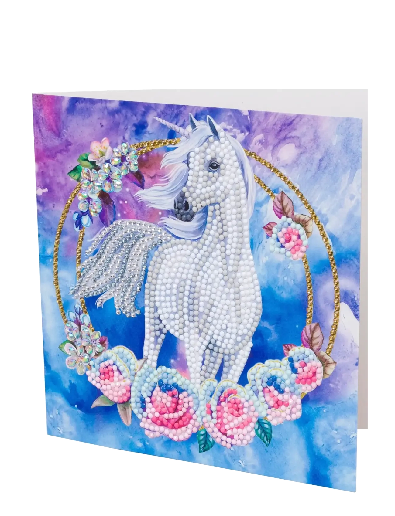 Crystal Art Unicorn Garland, Crystal Art Card Kit - Vis alt - WHITE / multi