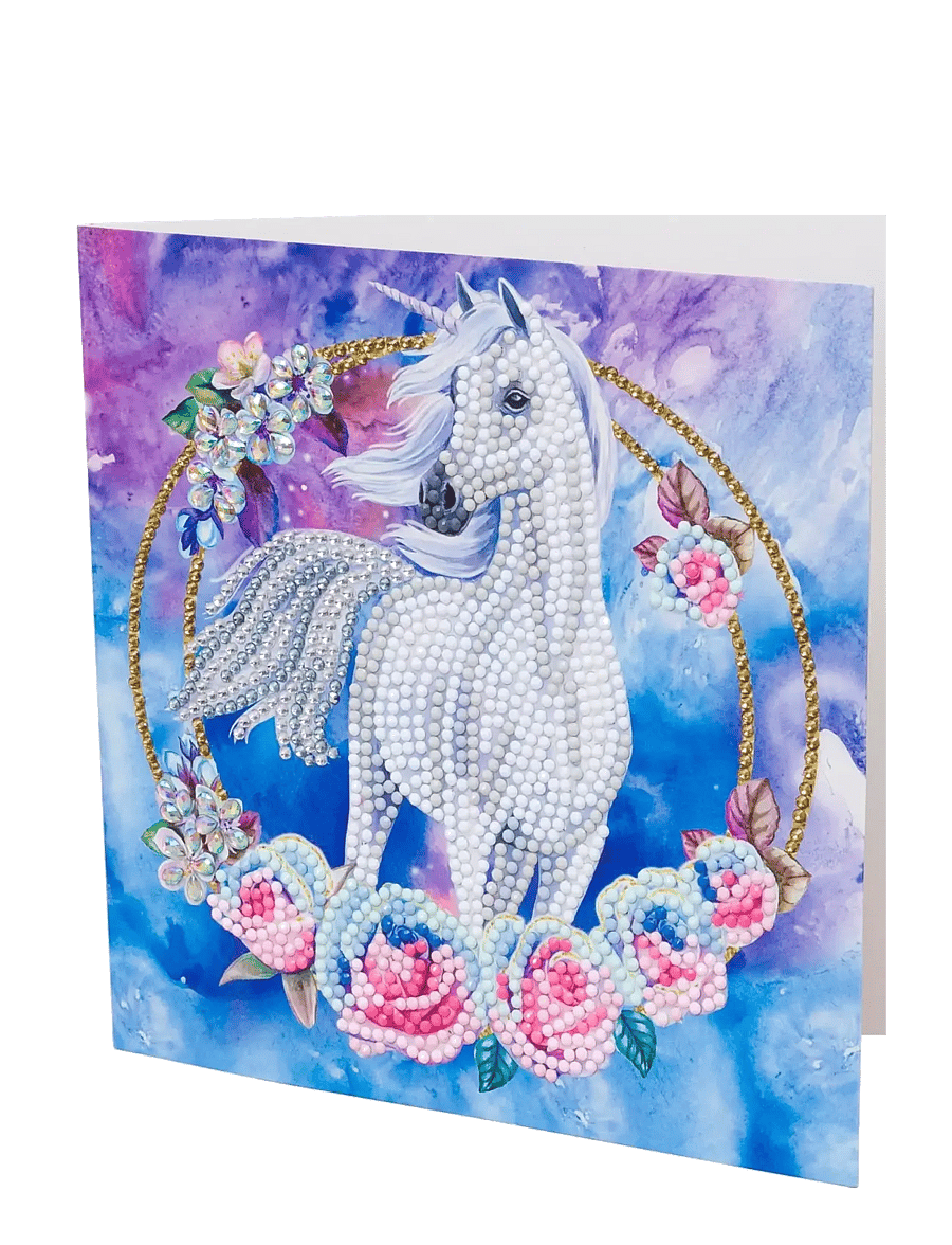 Crystal Art - Unicorn Garland, Crystal Art Card Kit - föndursett - white - 0