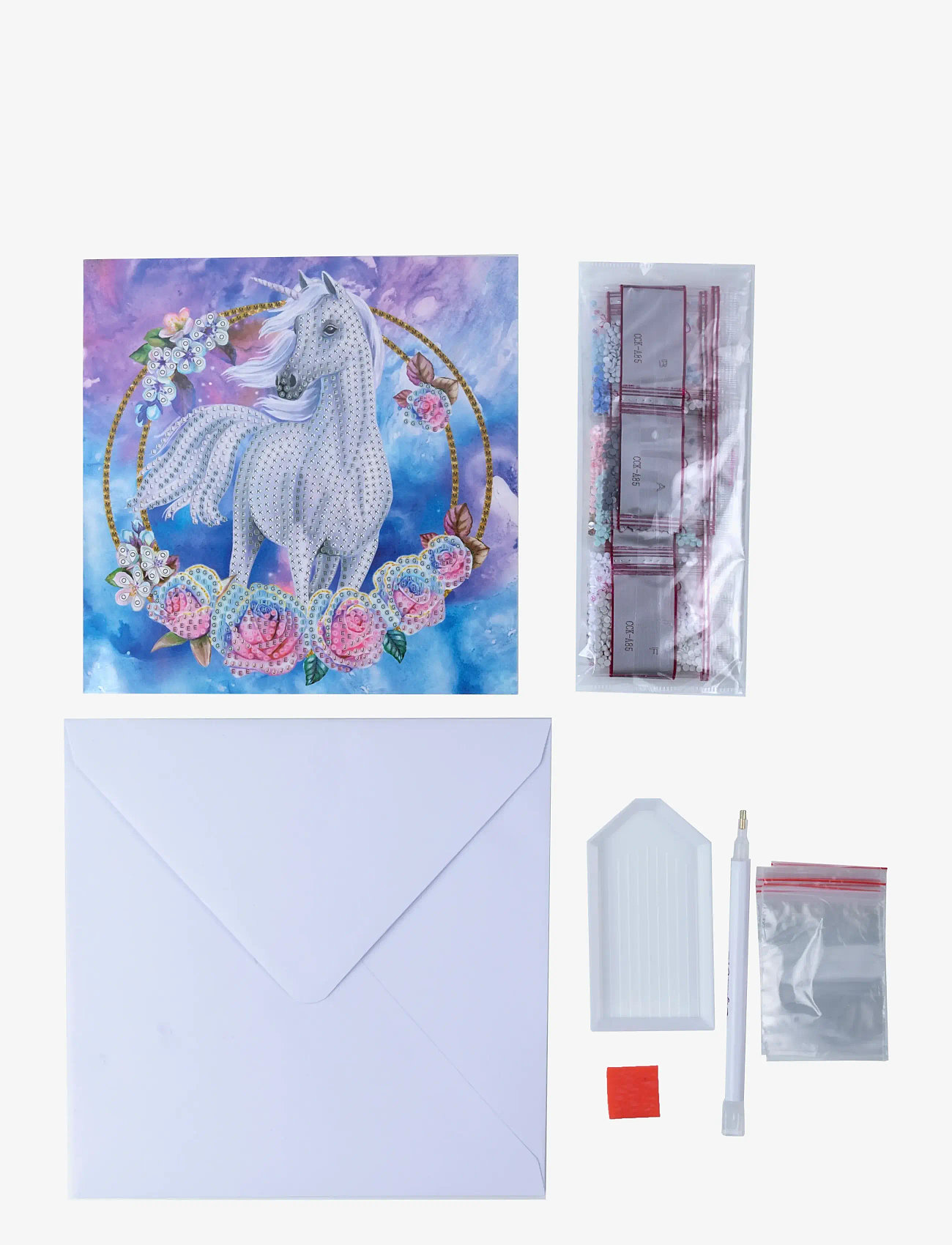 Crystal Art - Unicorn Garland, Crystal Art Card Kit - pysselset - white - 1