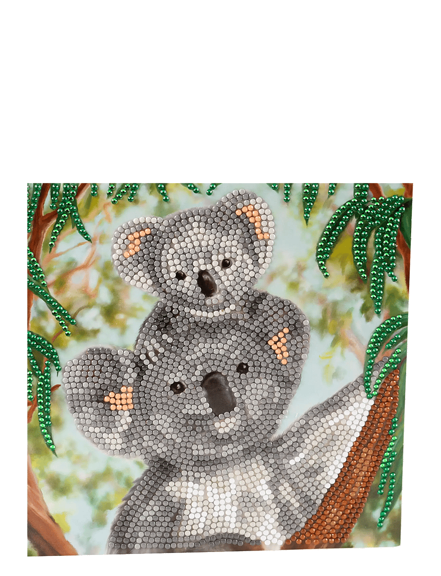 Crystal Art - Baby Koala, Crystal Art Card Kit - föndursett - grey - 0