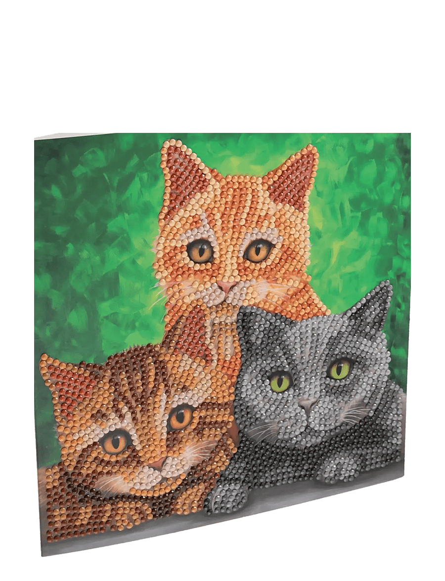 Crystal Art - Cat Portrait, Crystal Art Card Kit - föndursett - multi coloured - 0