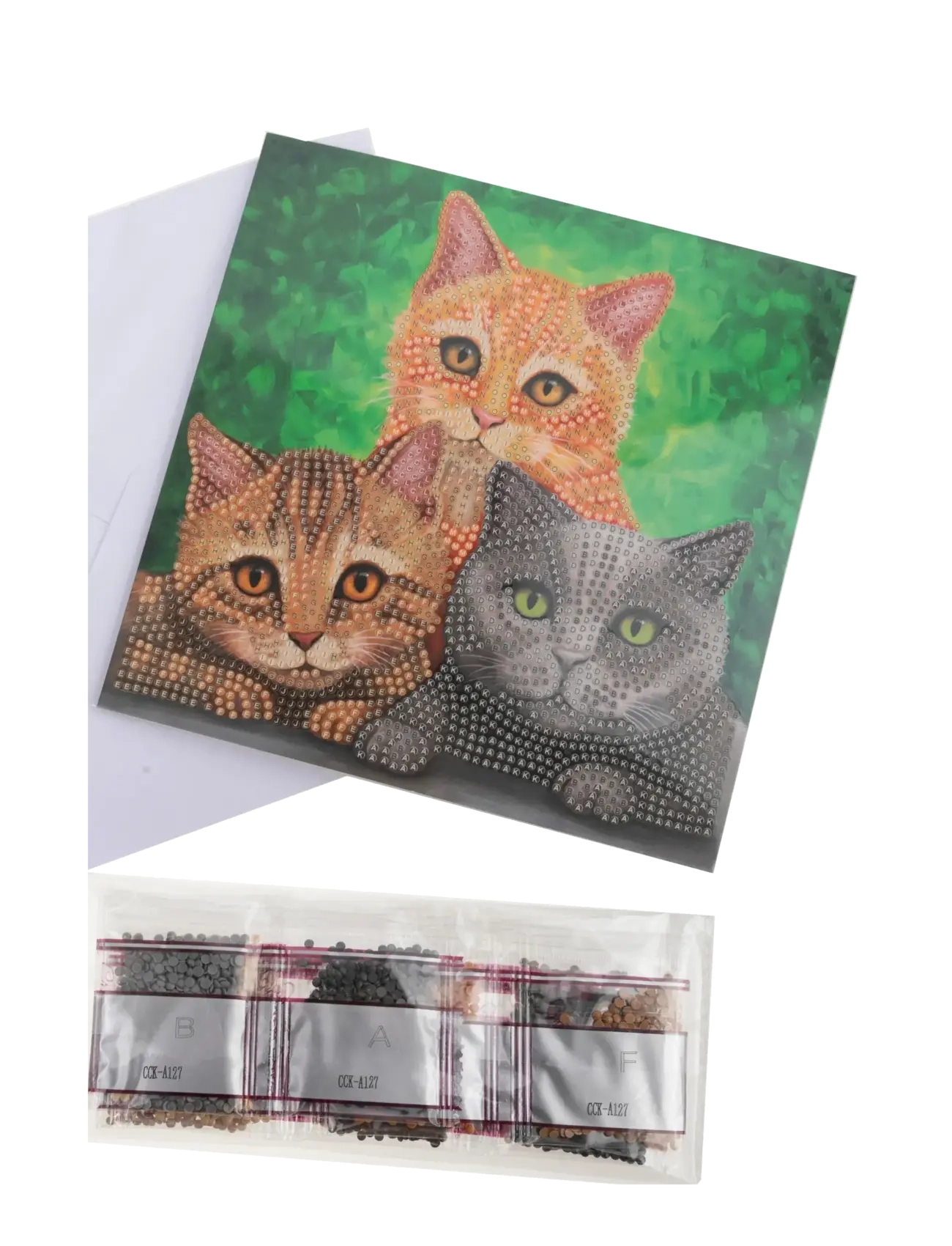 Crystal Art - Cat Portrait, Crystal Art Card Kit - kreasæt - multi coloured - 1