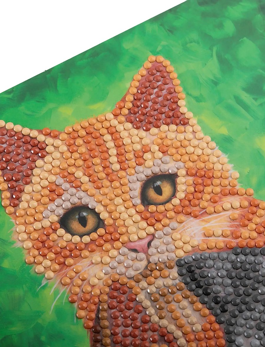 Crystal Art - Cat Portrait, Crystal Art Card Kit - föndursett - multi coloured - 2