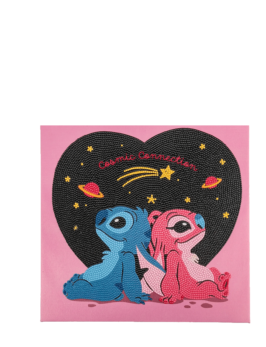 Crystal Art - Stitch & Angel: Cosmic Connection, 30x30cm Crystal Art Kit - föndursett - multi coloured - 1