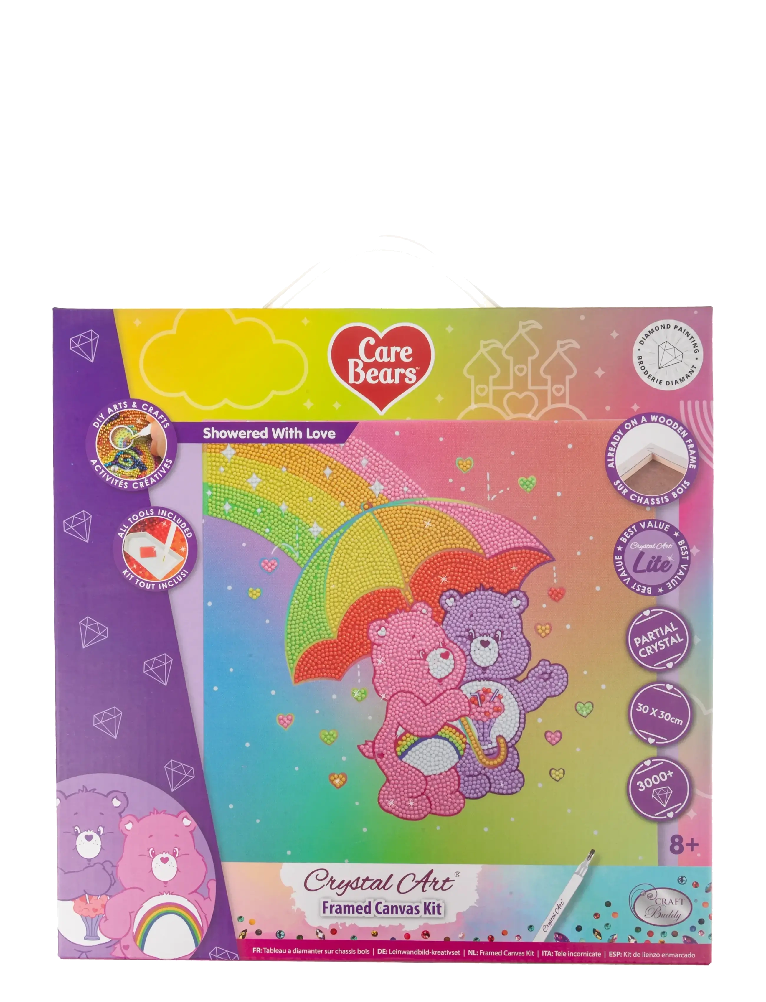 Crystal Art - Showered with Love, 30x30cm Crystal Art Kit - kreasæt - multi coloured - 3