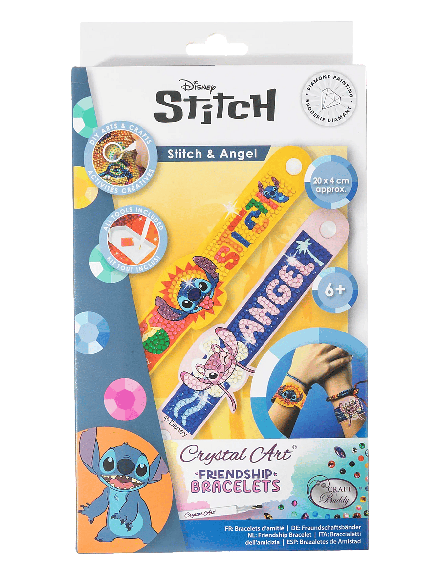 Crystal Art - Stitch & Angel, Crystal Art Friendship Bracelet - kreasæt - multi coloured - 2