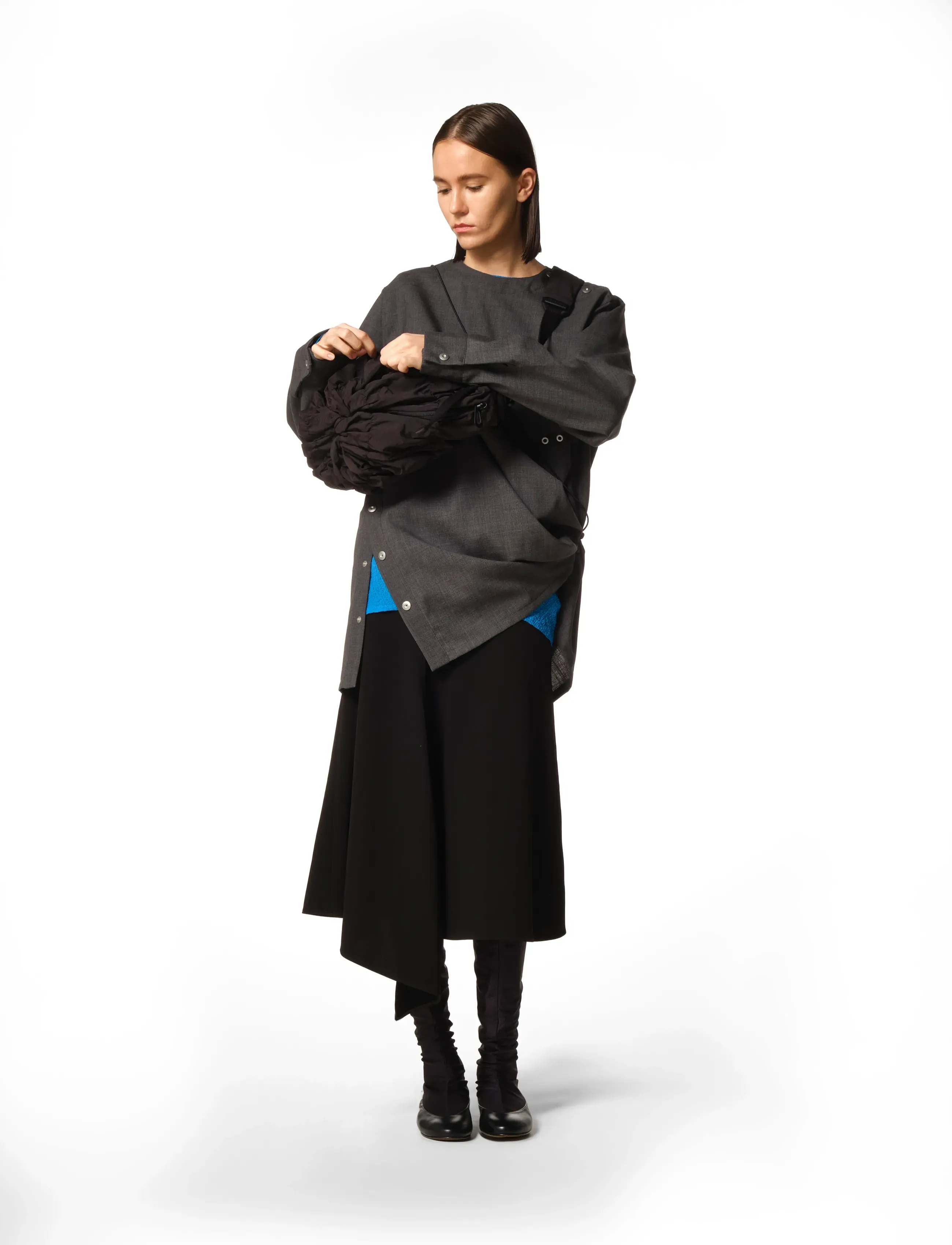 Côte & Ciel Neva Gathered - Shoulder bags - BLACK / black