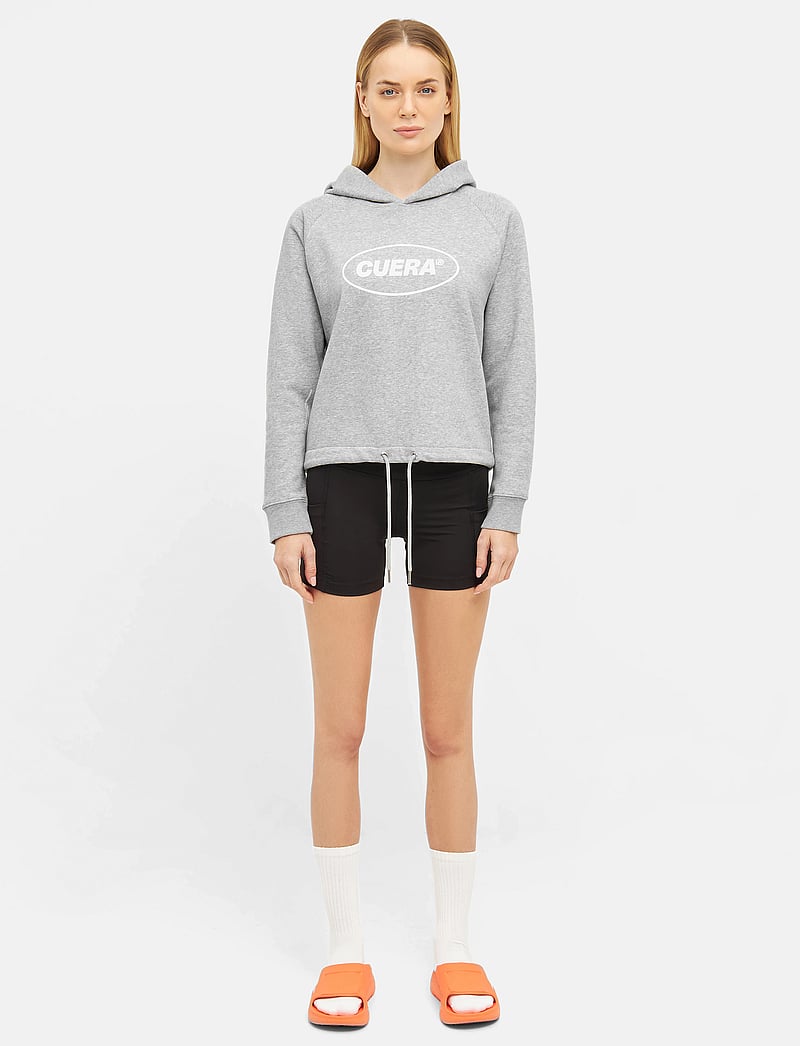 Cuera - Cropped Merch Hoodie - hettupeysur - grey - 0