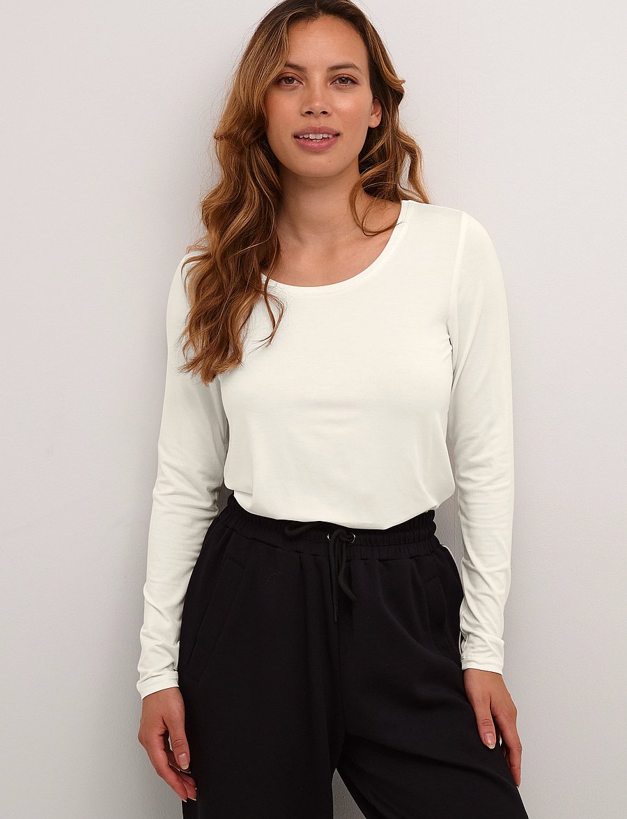 Culture - CUpoppy T-Shirt LS - long-sleeved tops - spring gardenia - 0