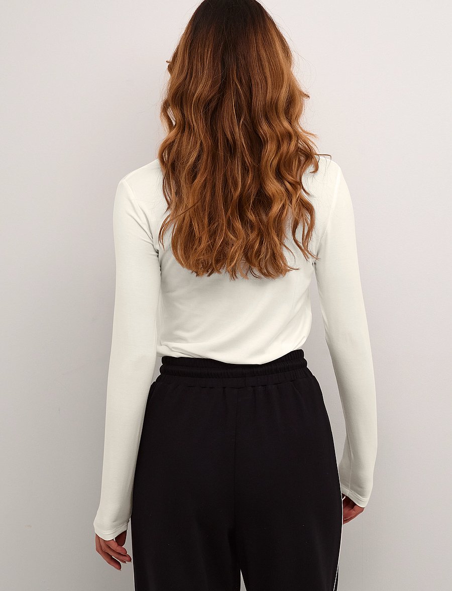 Culture - CUpoppy T-Shirt LS - long-sleeved tops - spring gardenia - 4
