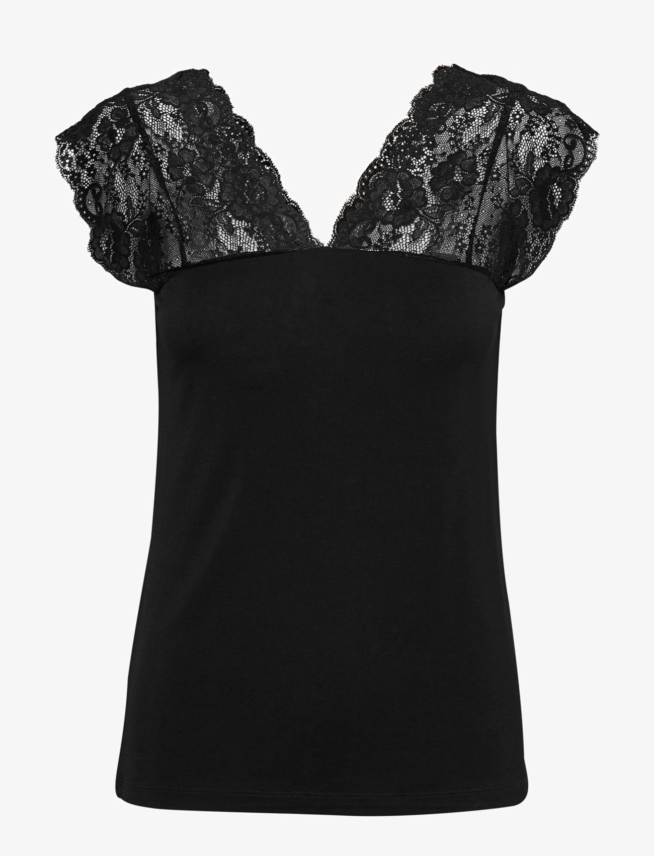 Culture CUpoppy Lace Top - Kleidung - BLACK / black