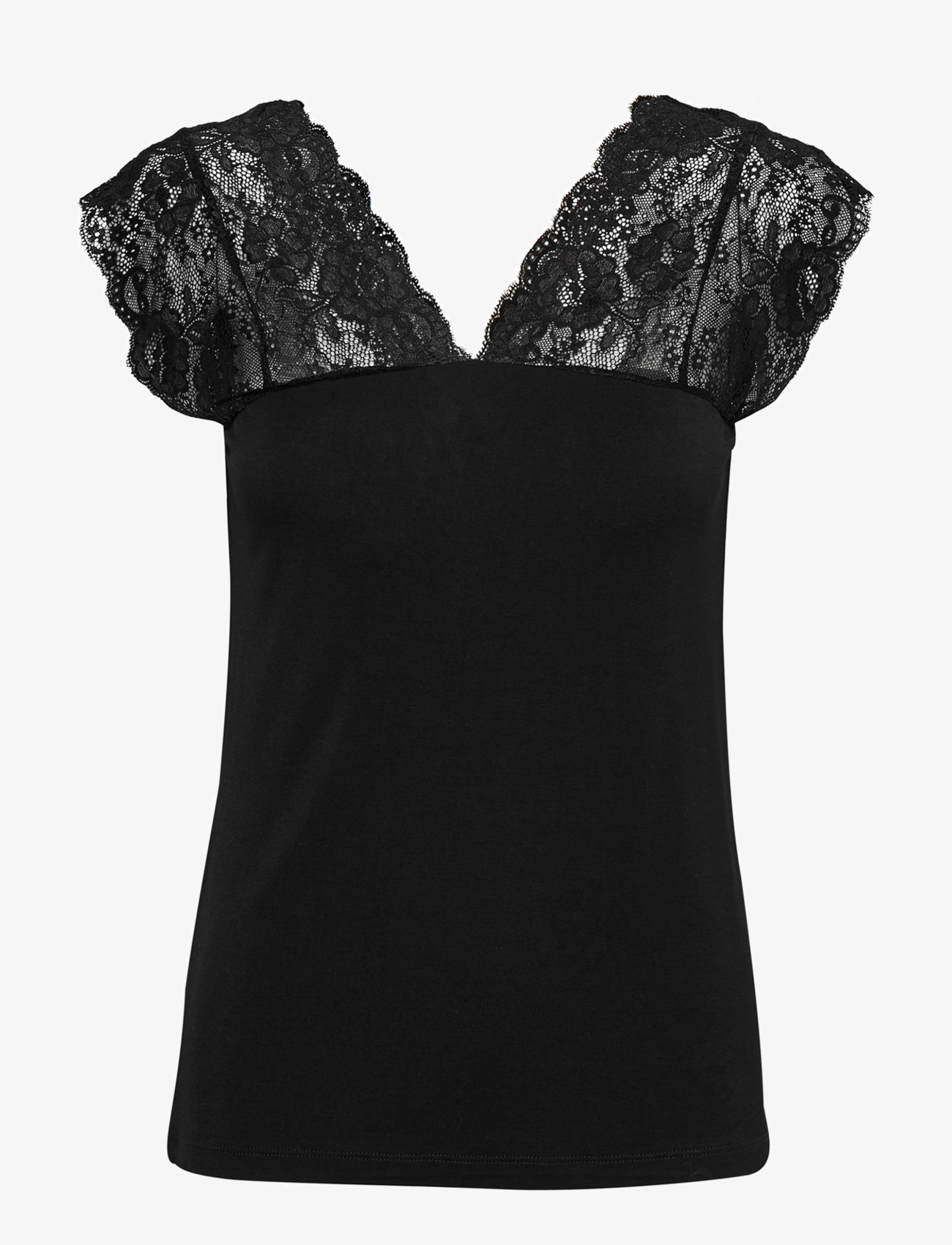 Culture - CUpoppy Lace Top - ermeløse topper - black - 2