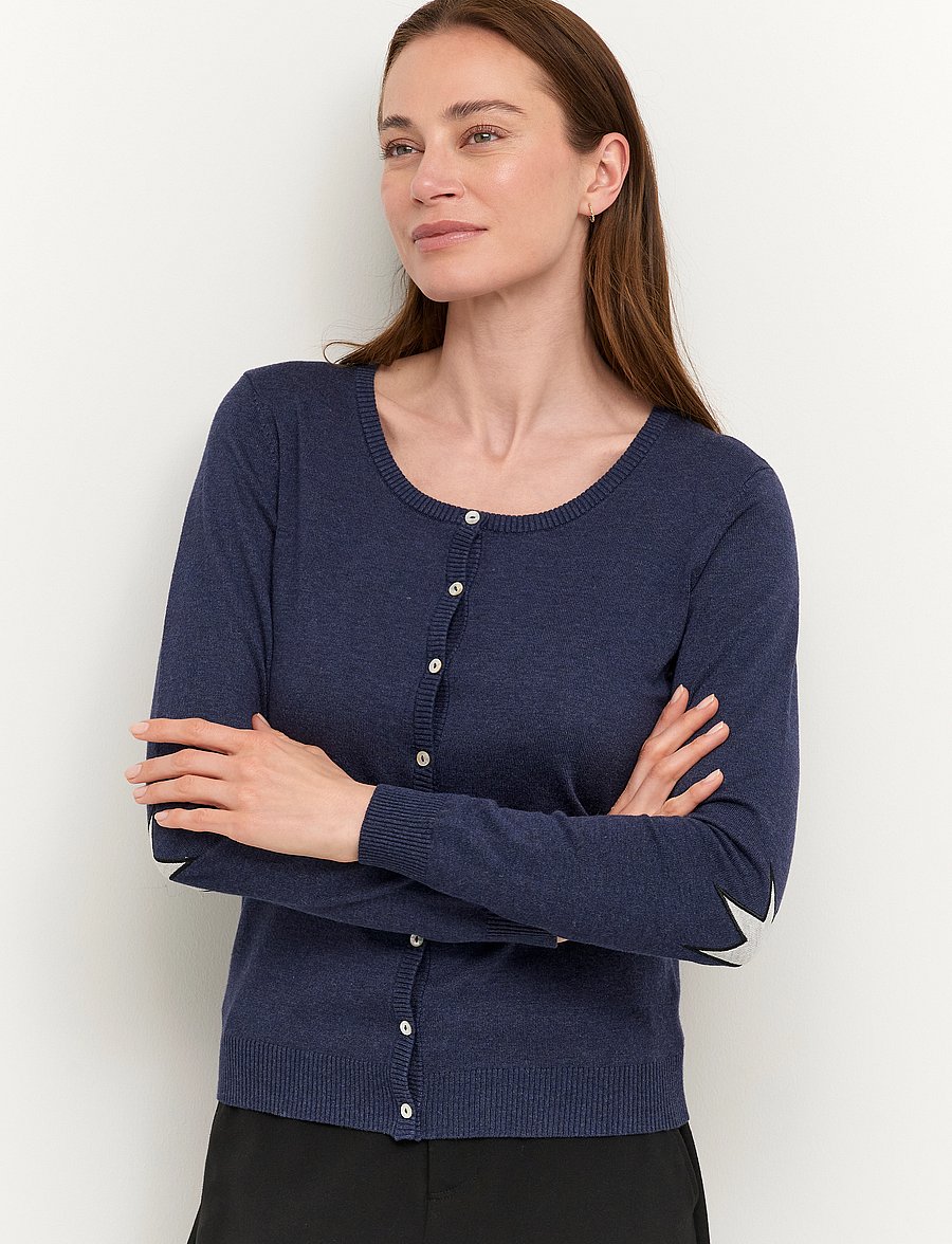 Culture - CUannemarie Cardigan - strickjacken - blue iris melange - b8989 - 0