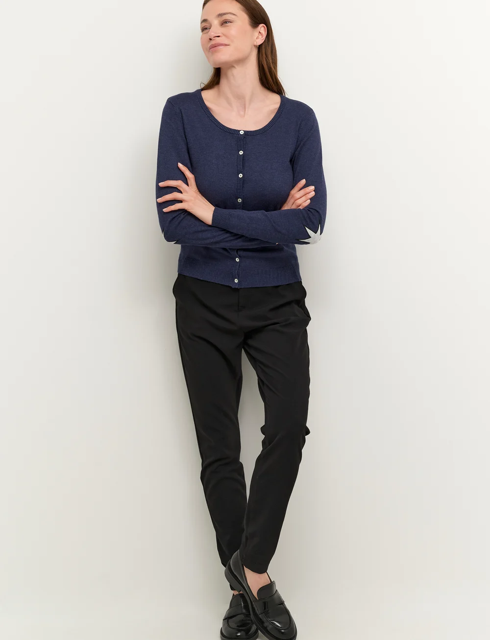 Culture - CUannemarie Cardigan - koftor - blue iris melange - b8989 - 3