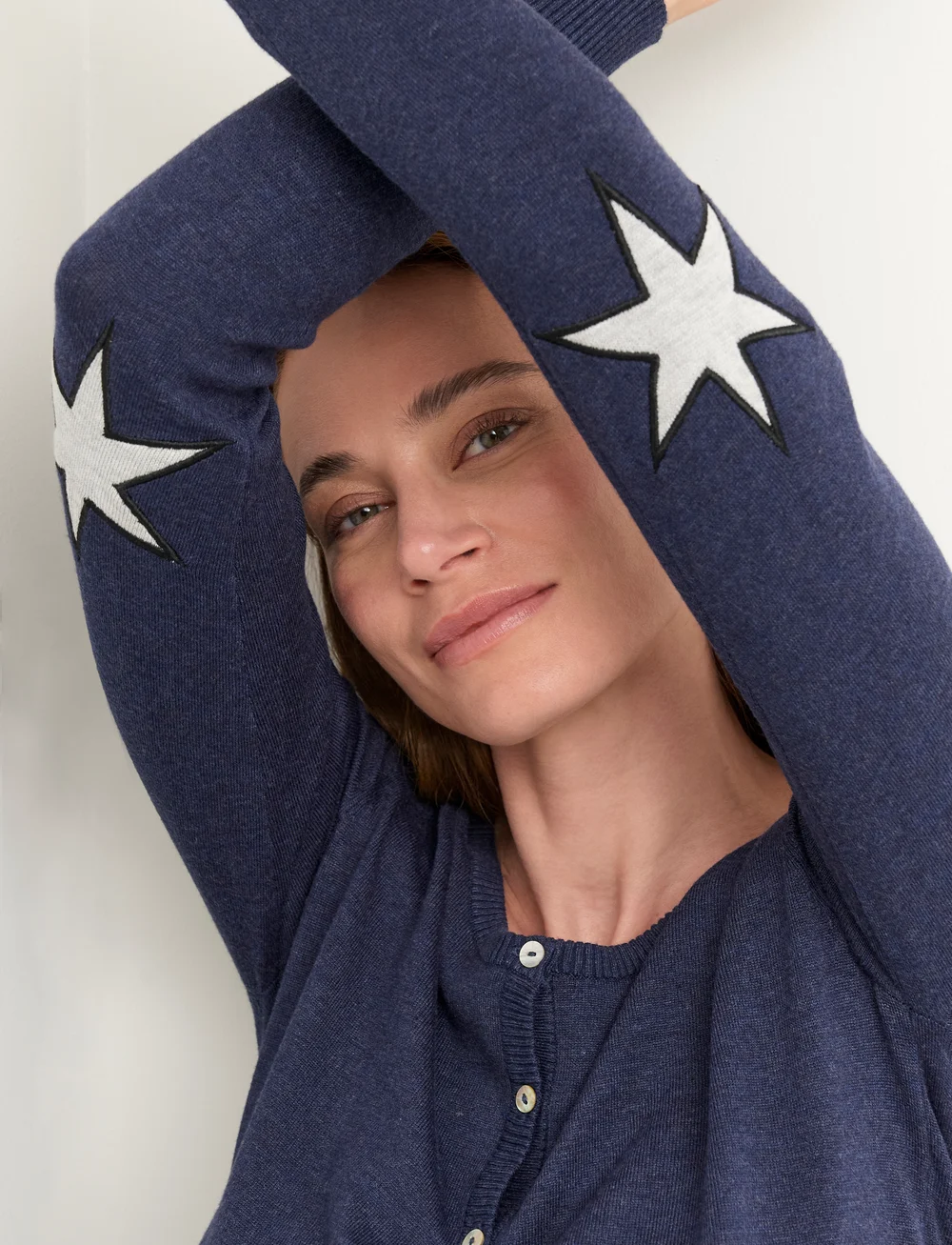 Culture - CUannemarie Cardigan - koftor - blue iris melange - b8989 - 5