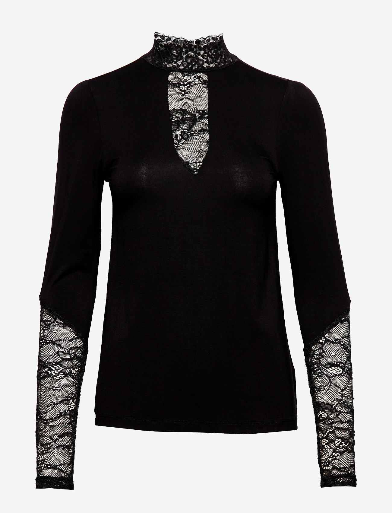 Culture - CUpoppy Lace Blouse - långärmade toppar - black - 1