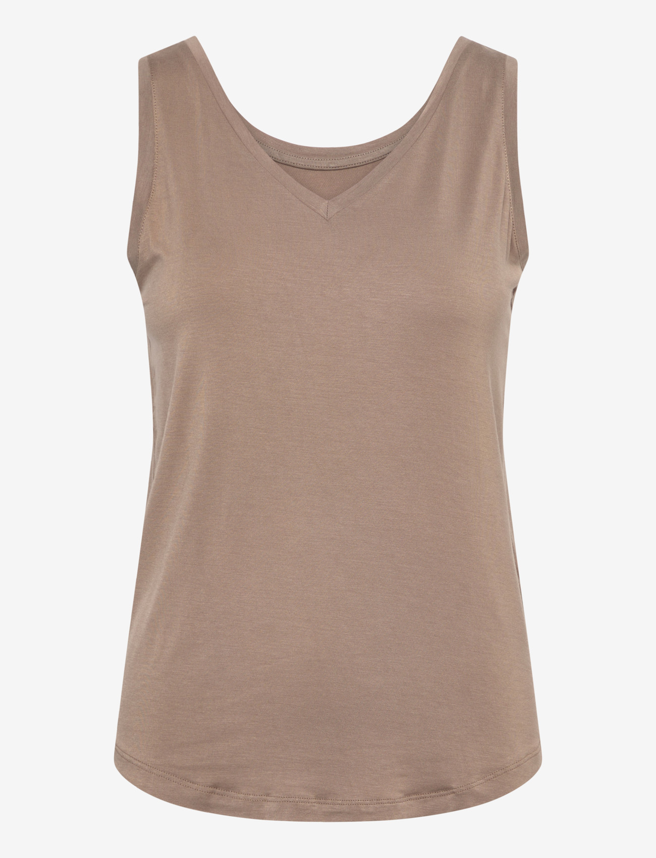 Culture - CUpoppy VO-neck Tank Top. - topid ja varrukateta alussärgid - timber wolf - 0